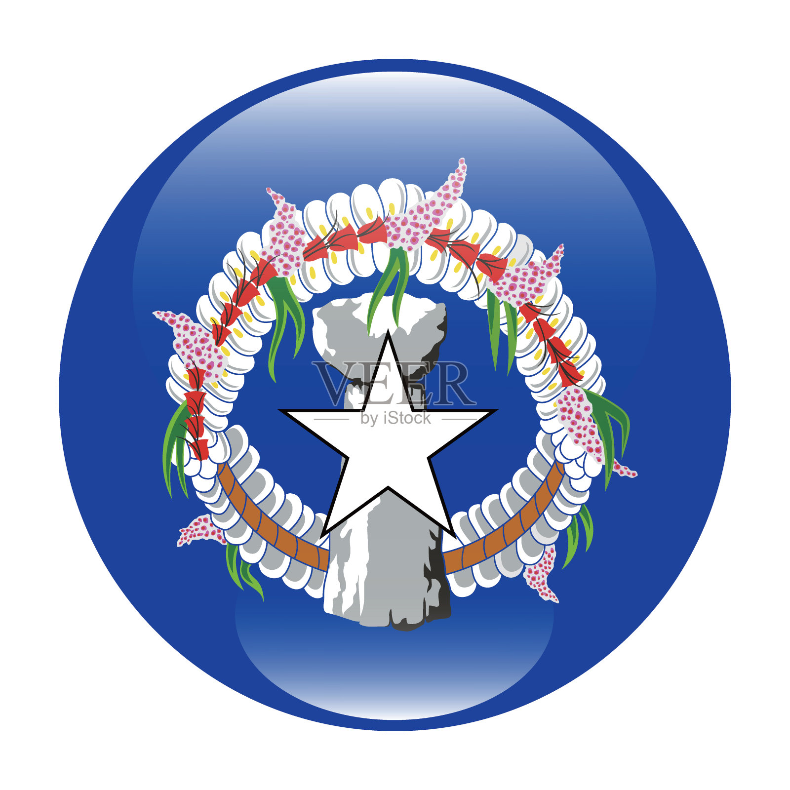 北马里亚纳群岛旗帜。北马里亚纳群岛圈旗。国旗图标。插画图片素材