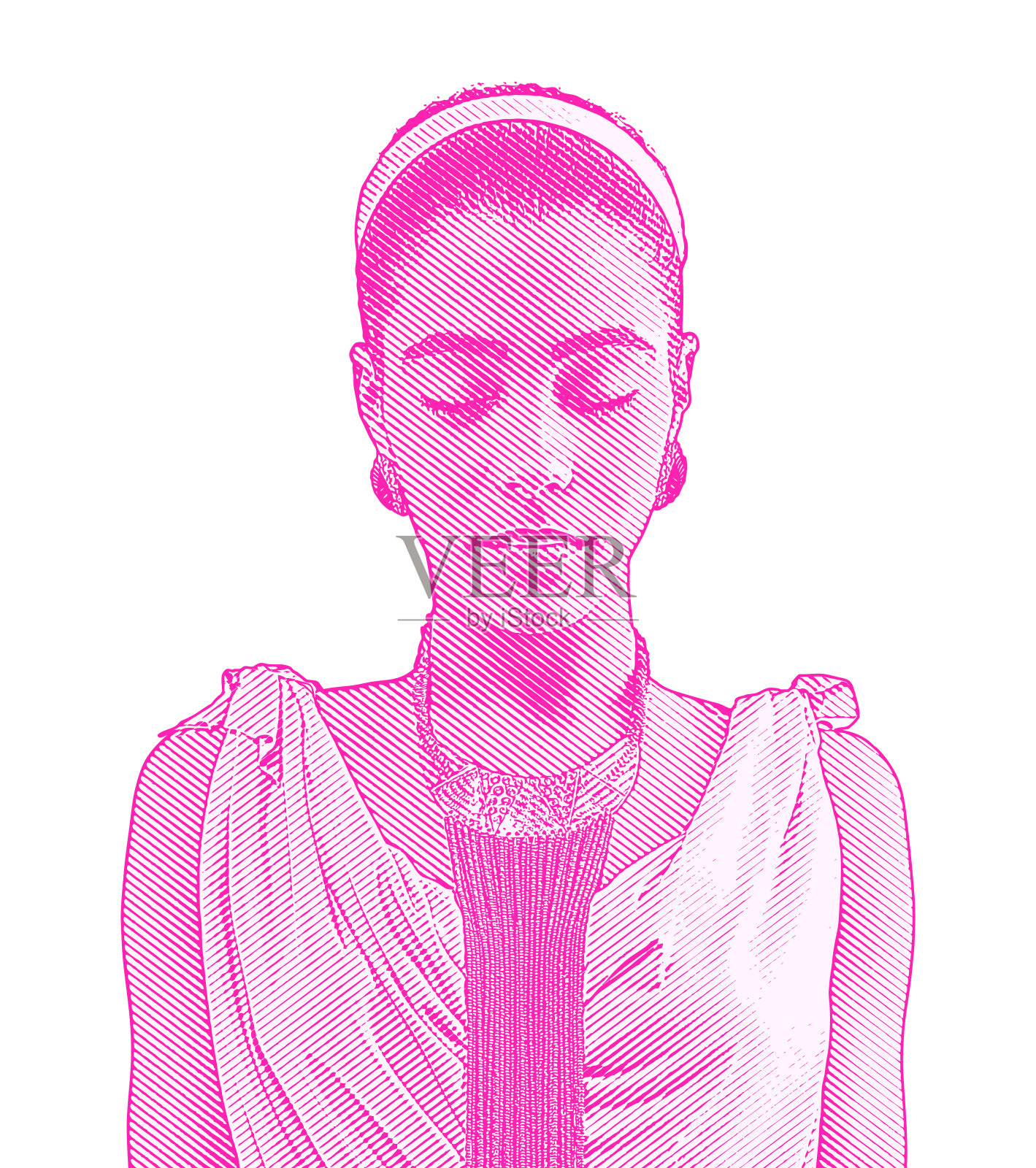 一位年轻的非裔美国女性插画图片素材