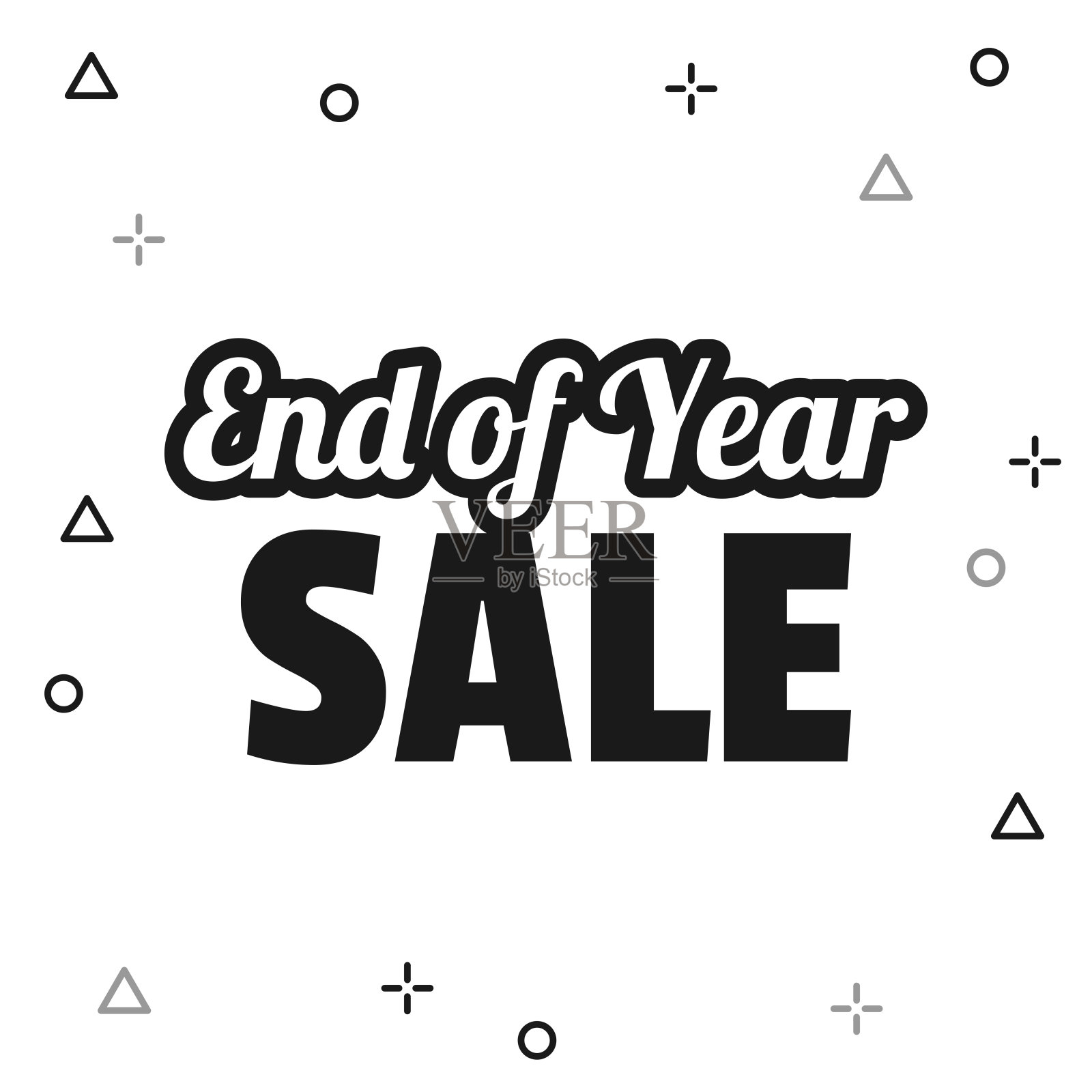 年终特卖。白色背景图标插画图片素材