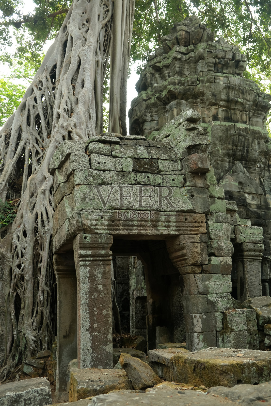 柬埔寨吴哥窟寺庙群的景色照片摄影图片