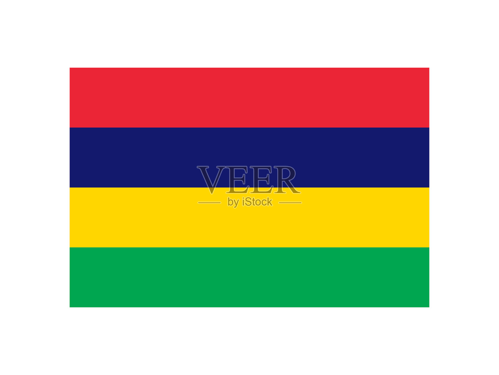 毛里求斯国旗矢量图标。毛里求斯国旗图标标志。毛里求斯国旗插画图片素材