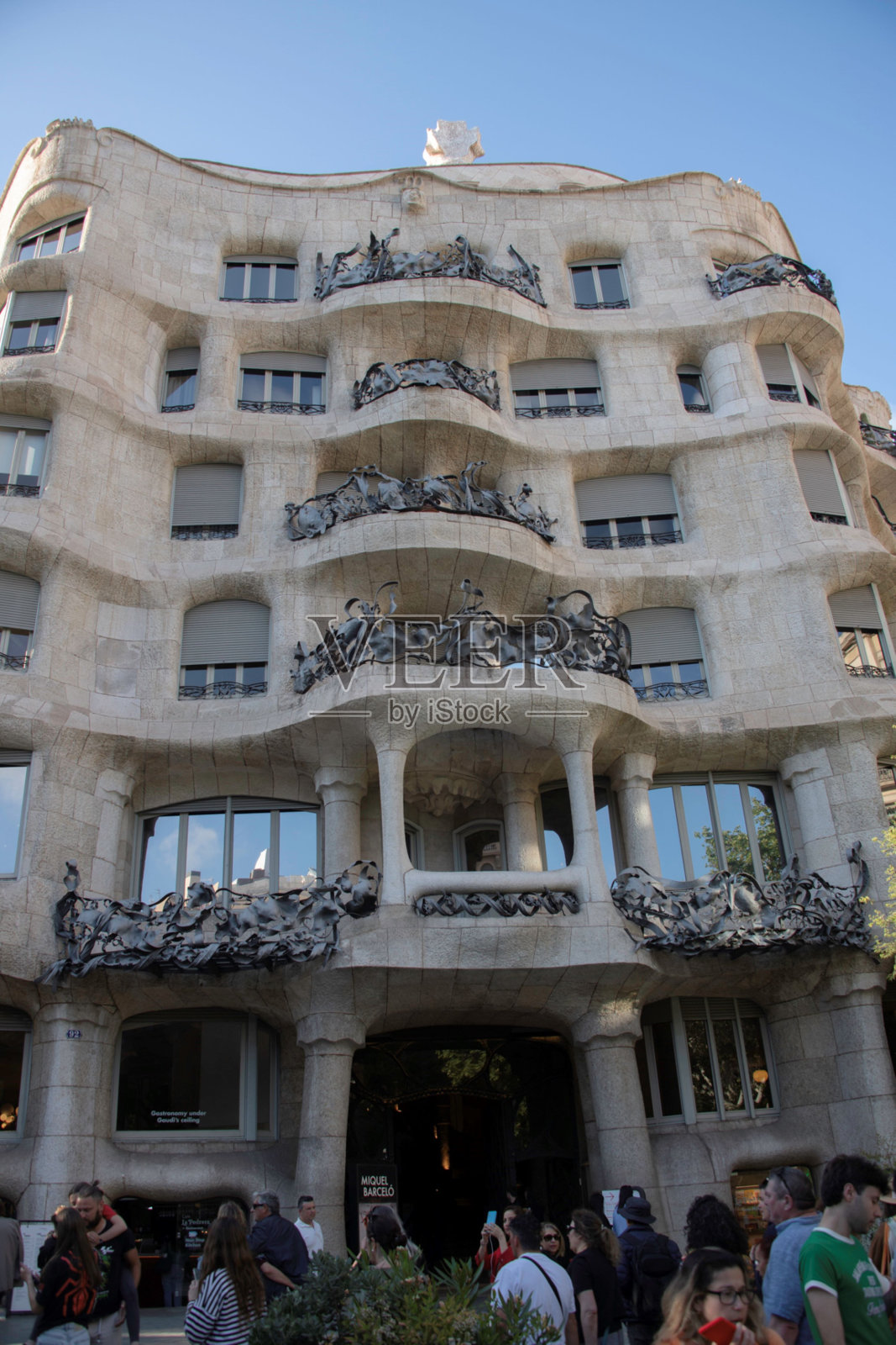 巴塞罗那米拉之家的立面照片摄影图片