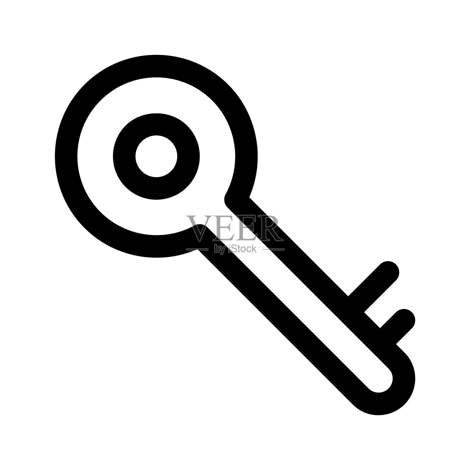 一个时尚的图标私钥，保护密钥矢量设计。插画图片素材