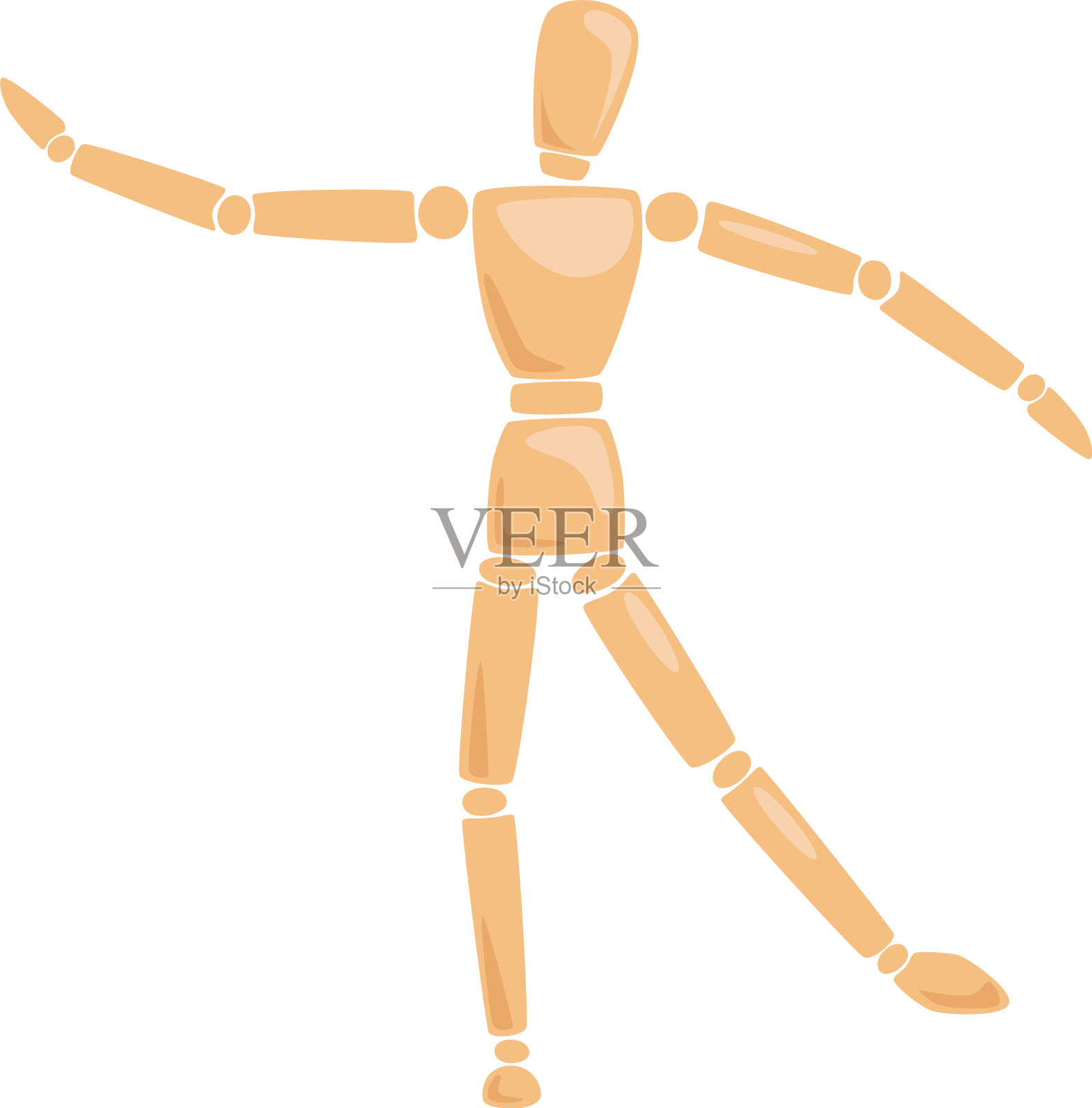 744年_elements_wooden_man_in_different_poses_manikin_wood插画图片素材