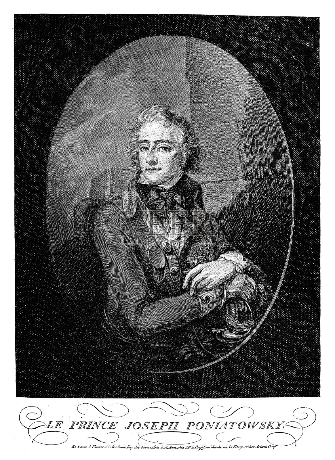 王子Józef安东尼波尼亚托夫斯基是一名波兰将军，战争部长和陆军参谋长，他在拿破仑战争期间成为法兰西帝国的元帅插画图片素材