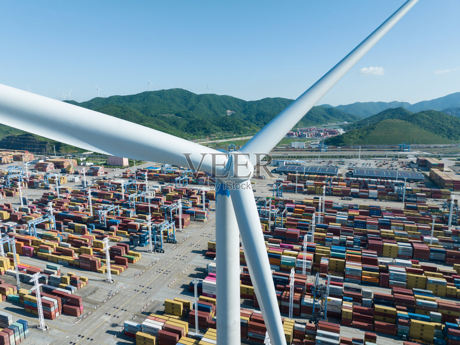 码头风力照片摄影图片