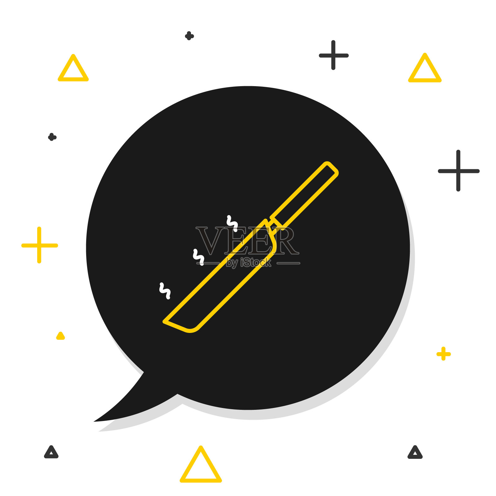 线煎锅图标孤立的白色背景。油炸或烘烤食品的标志。色彩缤纷的轮廓概念。向量插画图片素材