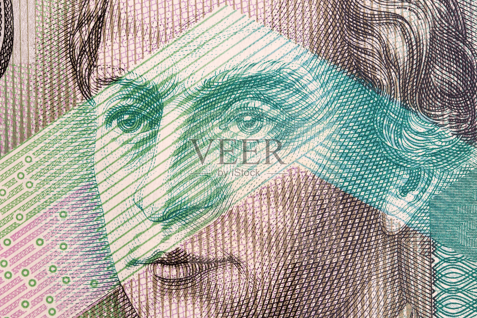 安东·伯诺拉克，斯洛伐克钱币的特写肖像照片摄影图片