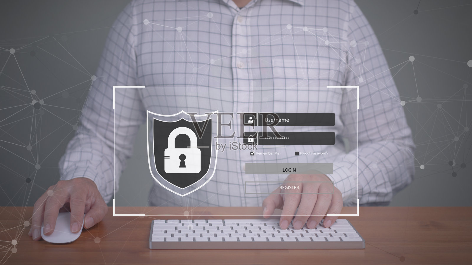 商人在电脑上打字登录口令保护照片摄影图片