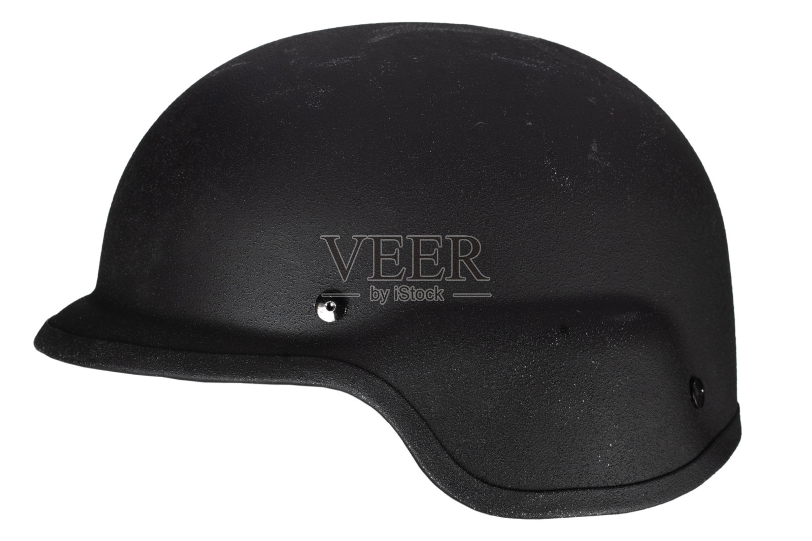 黑色凯夫拉军用头盔。照片摄影图片