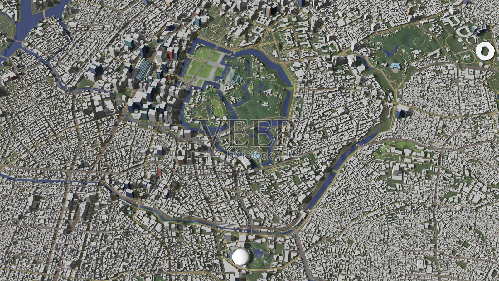 日本东京的城市和城市的3D插图照片摄影图片