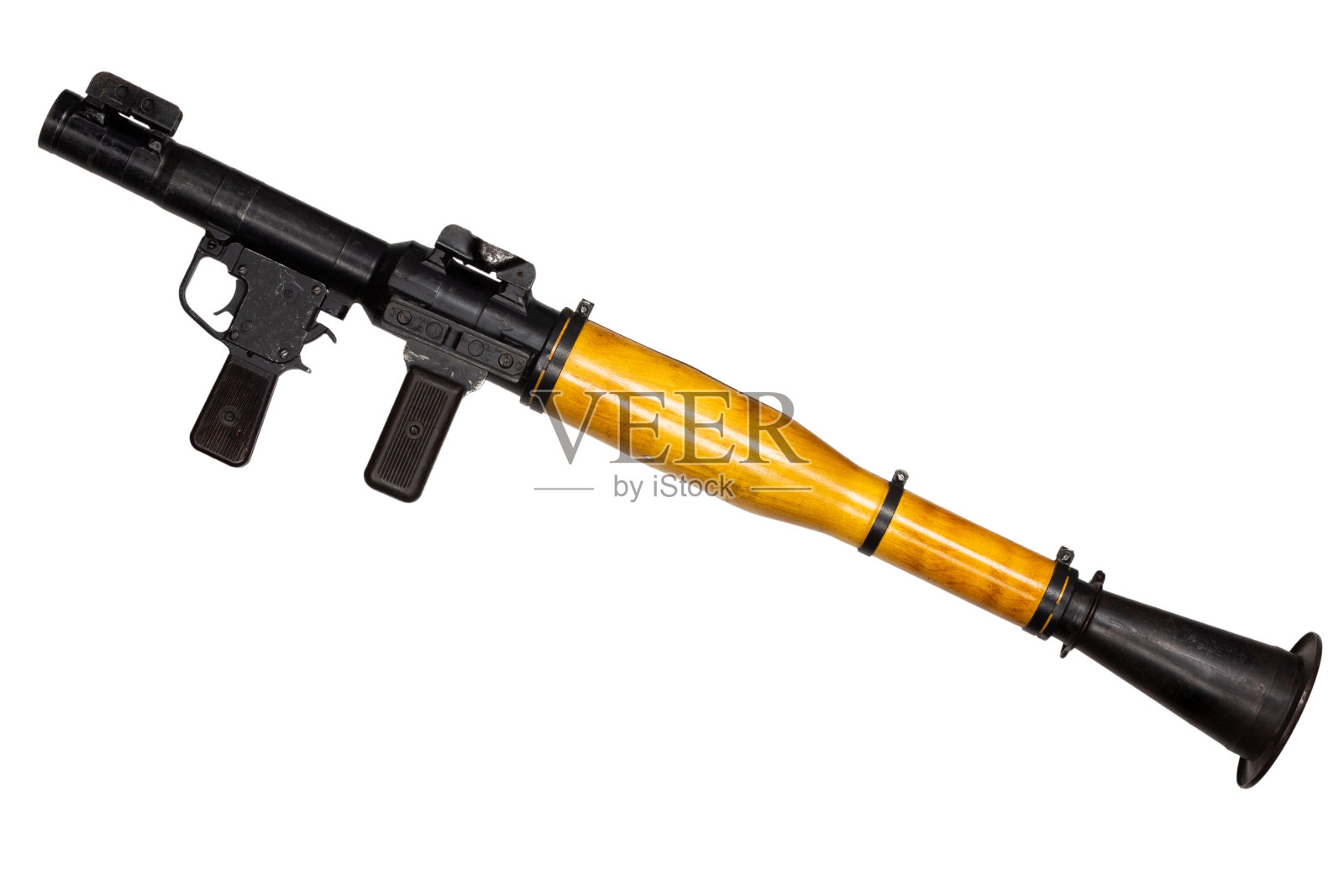 火箭推进榴弹发射器RPG 7孤立在白色照片摄影图片