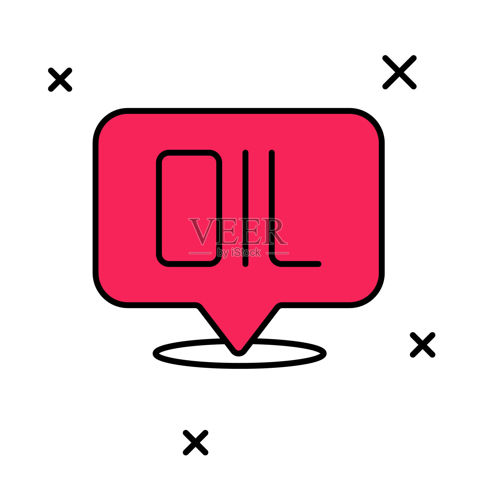 填充轮廓Word油图标孤立的白色背景。向量插画图片素材