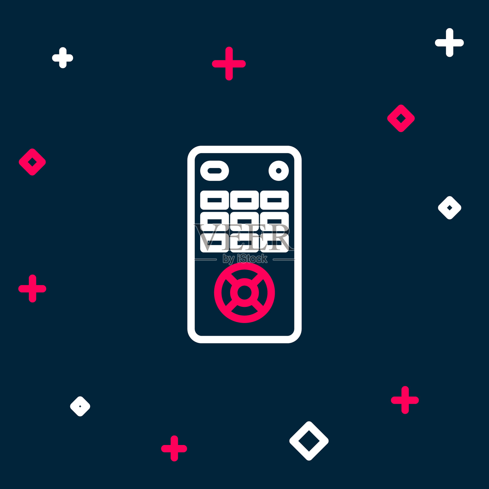 线远程控制图标隔离在蓝色背景。色彩缤纷的轮廓概念。向量插画图片素材