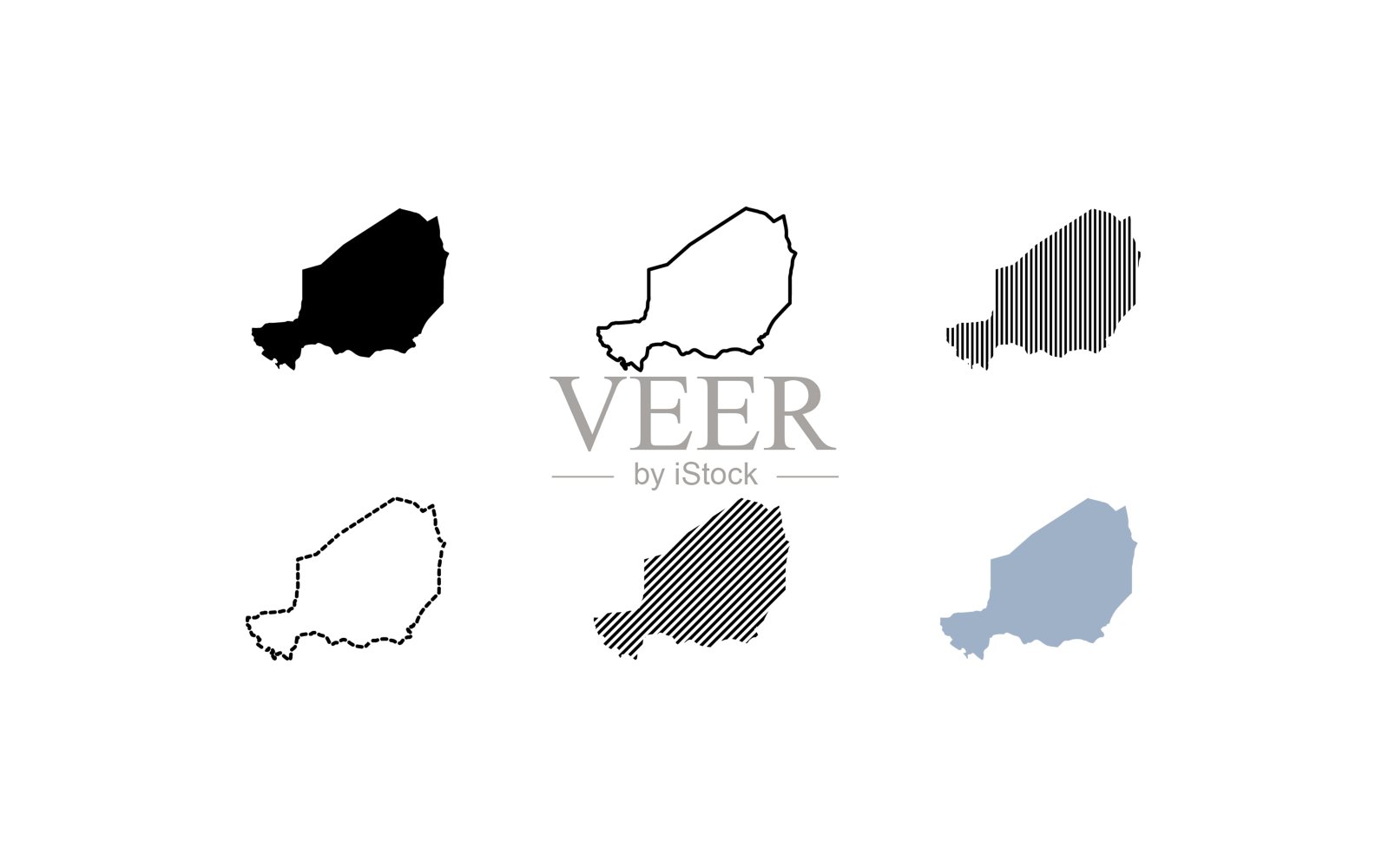 尼日尔的轮廓图。尼日尔地图。线性风格。矢量图标插画图片素材