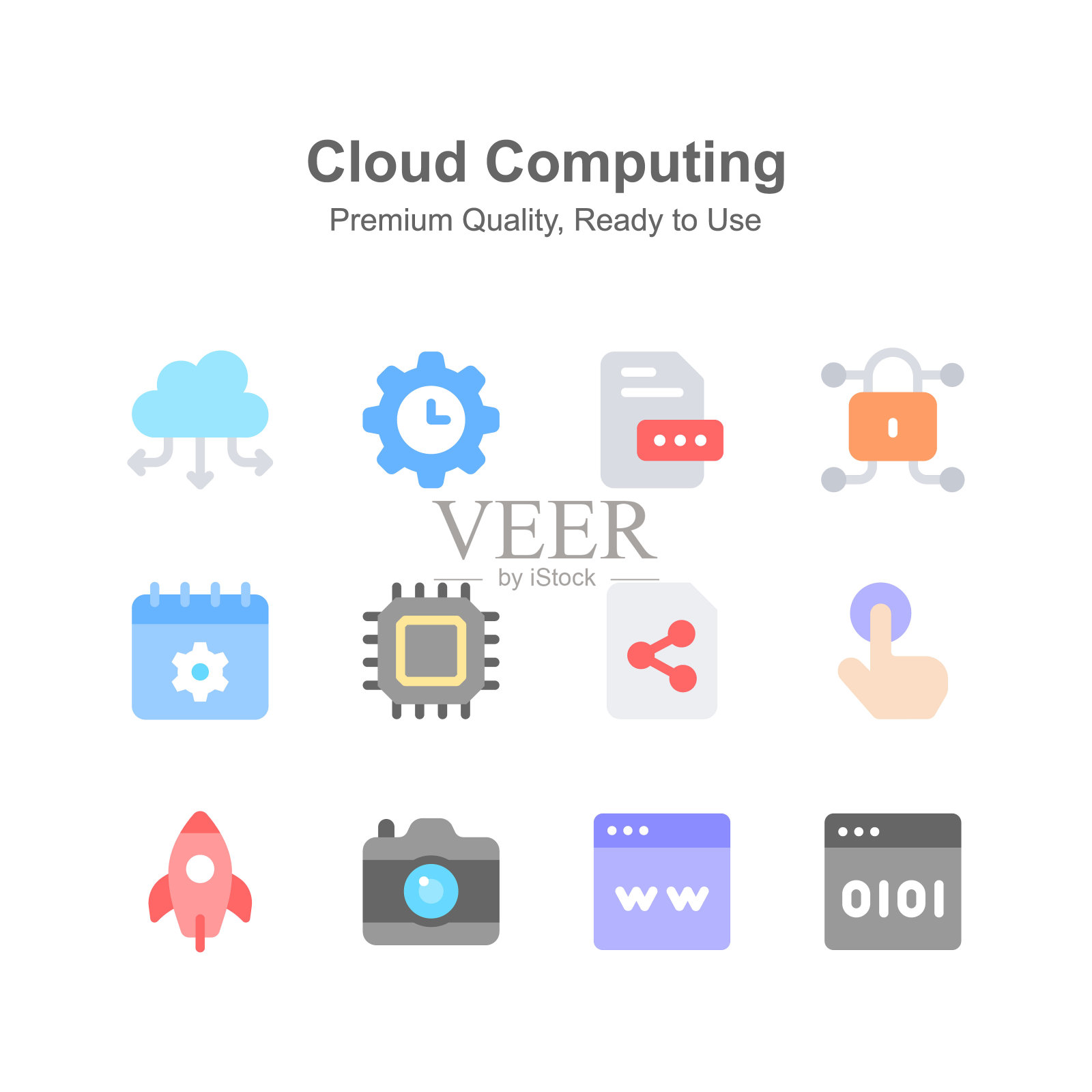 让你的手在这个创造性的精心制作的云计算图标。插画图片素材