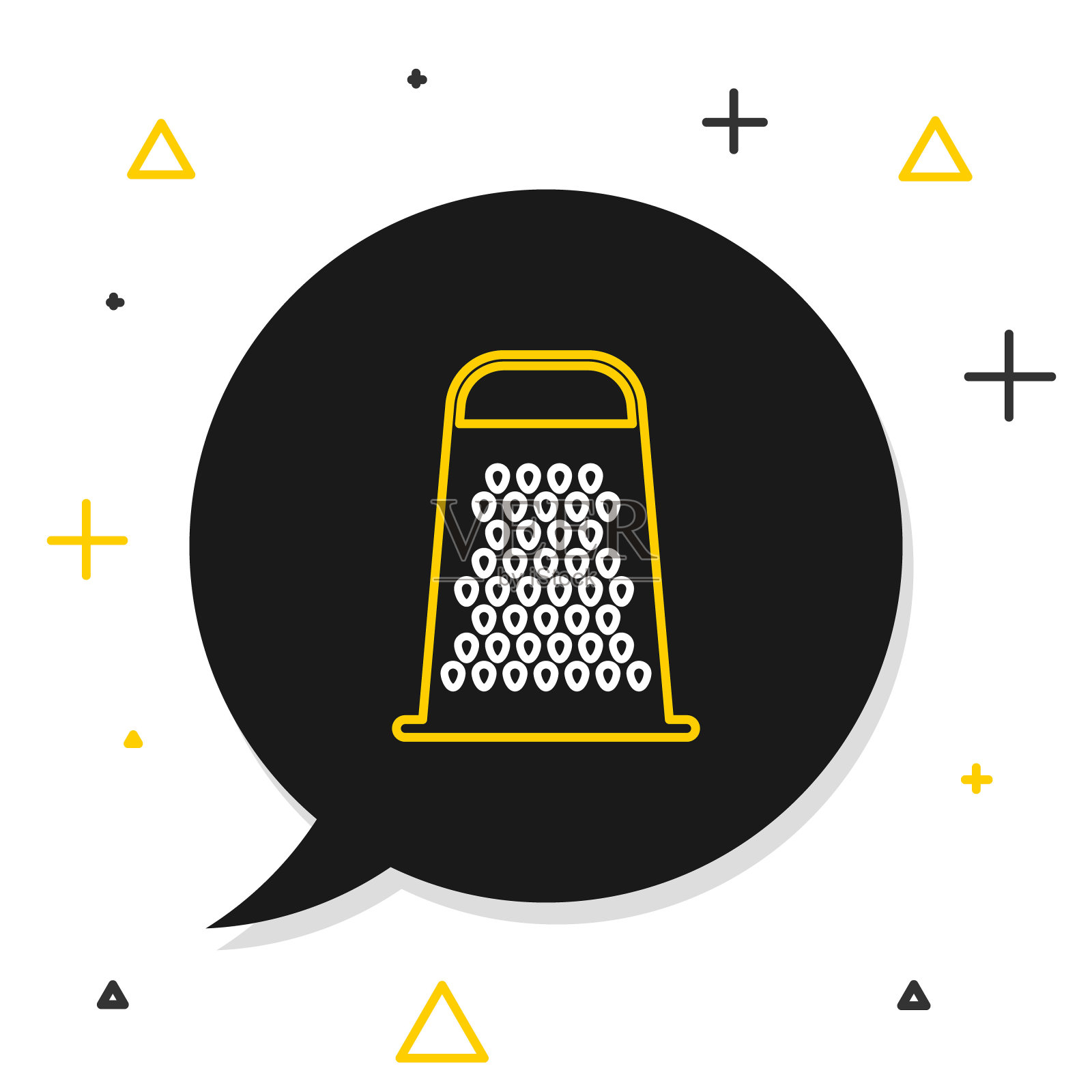 线刨图标孤立的白色背景。厨房的象征。烹饪用具。餐具的迹象。色彩缤纷的轮廓概念。向量插画图片素材