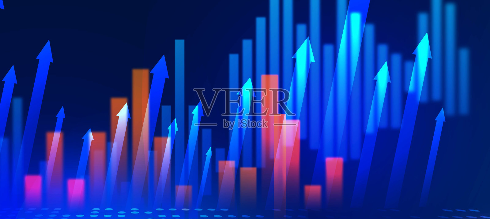 股票市场业务和交易所财务增长图表。成长图企业金融投资或经济概念。插画图片素材