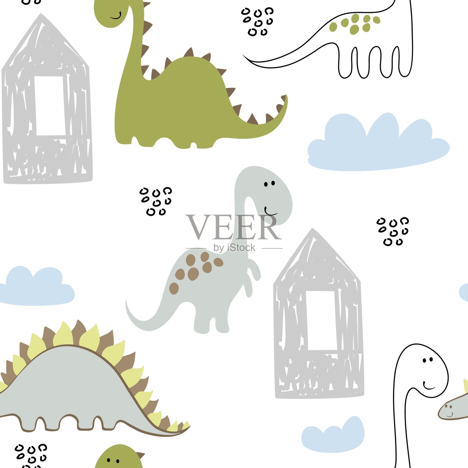 恐龙图案插画图片素材