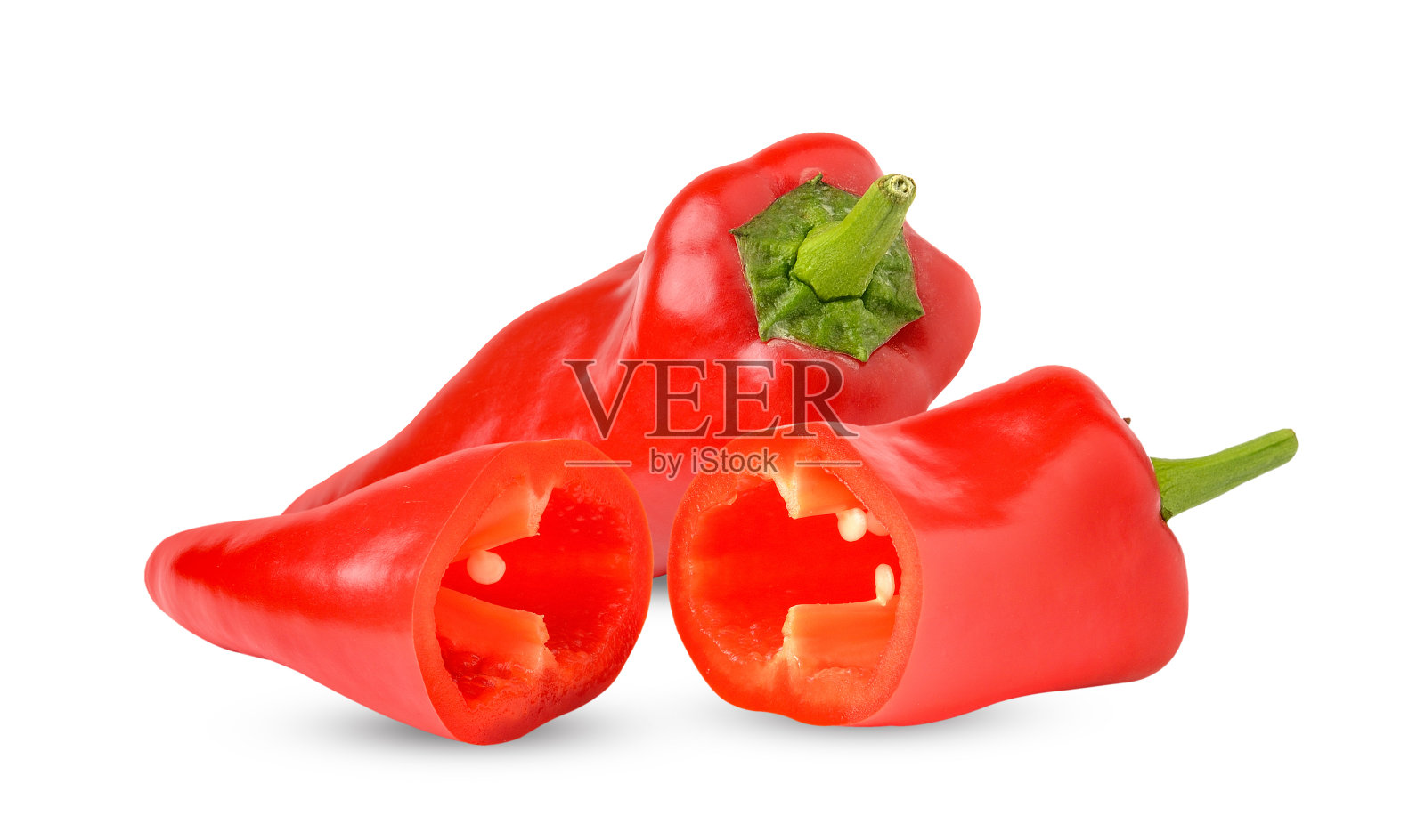 在白色背景上孤立的甜椒照片摄影图片