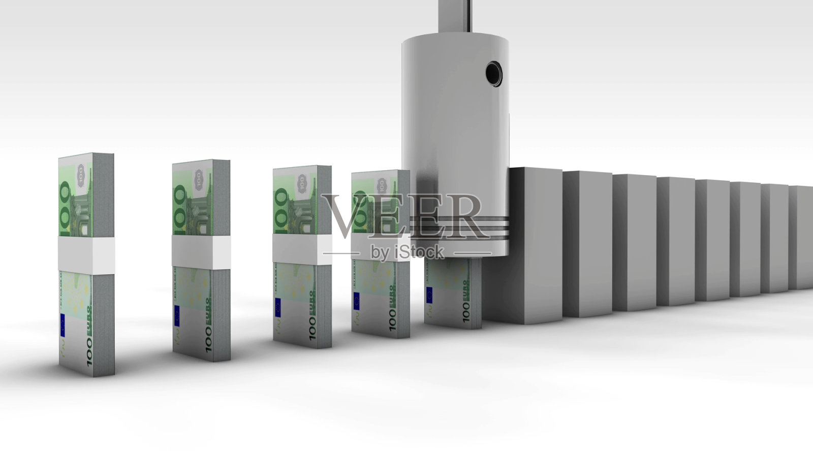 区块链兑换成欧元纸币照片摄影图片