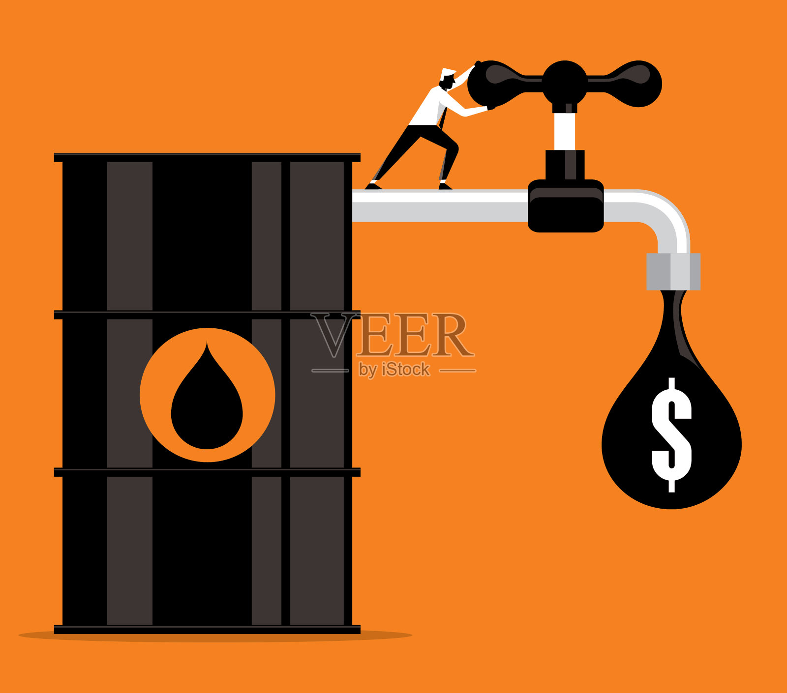 汽油价格上涨插画图片素材