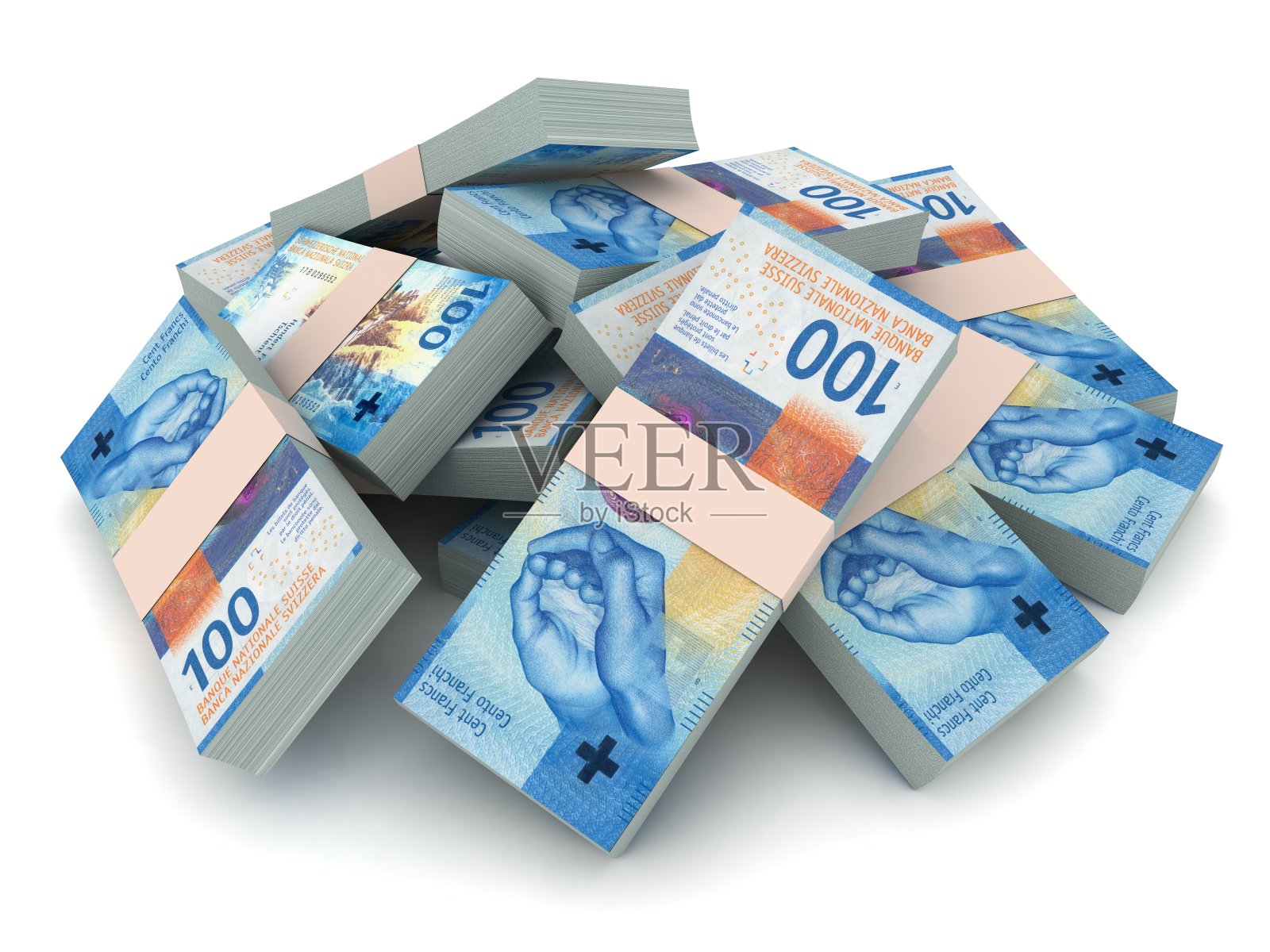 瑞士法郎货币栈金融照片摄影图片