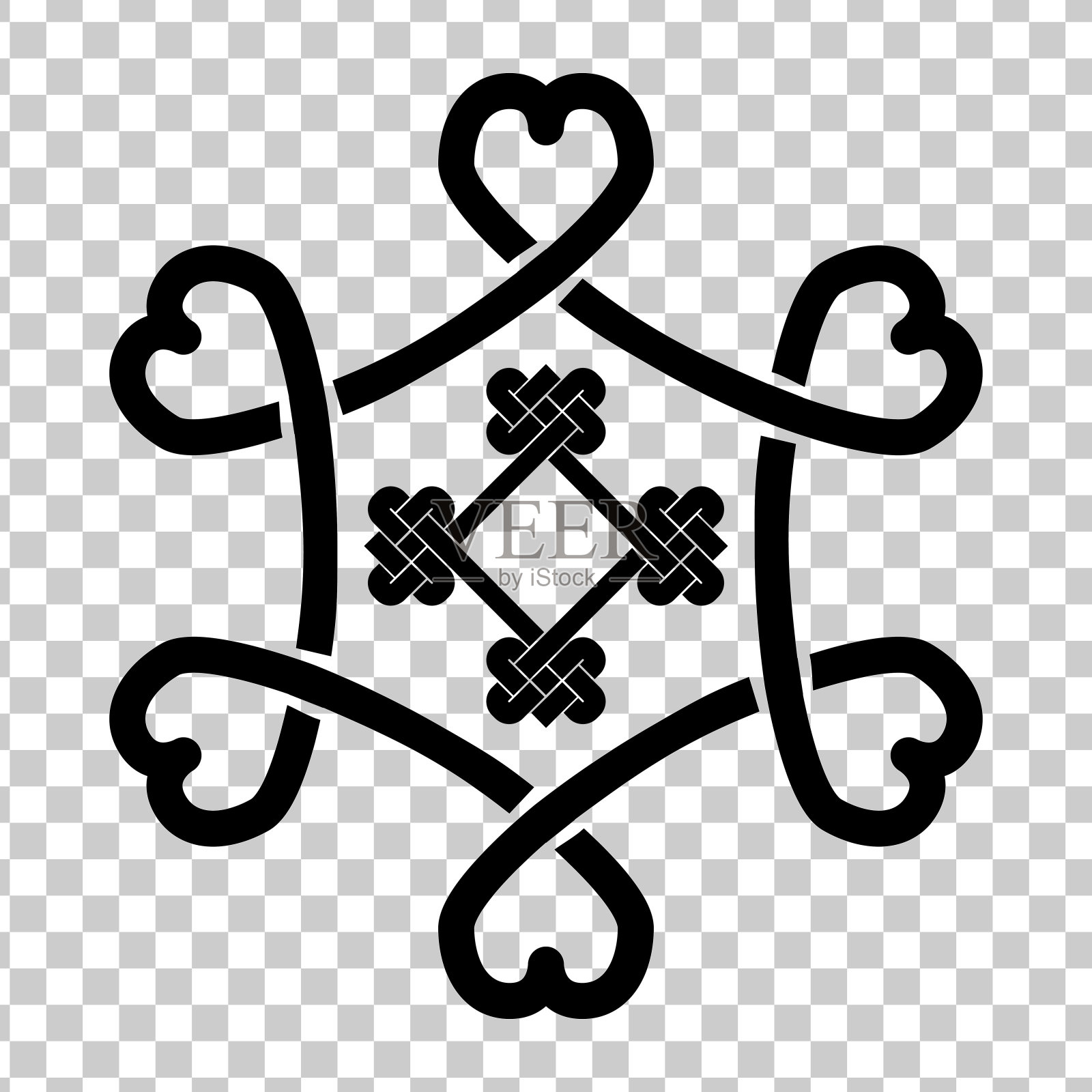 一组几何图案背景图标标志。矢量插图。插画图片素材