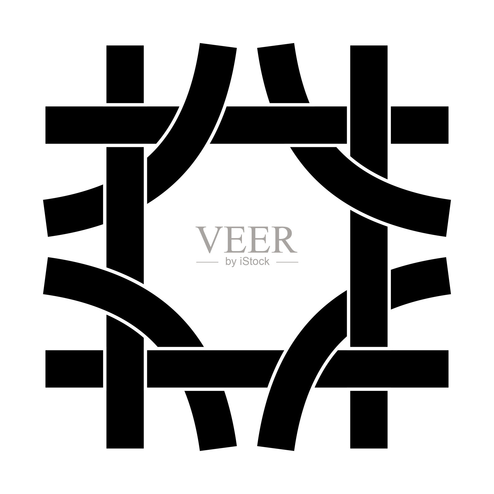 一套几何图案背景图标标志纹身。矢量插图。插画图片素材