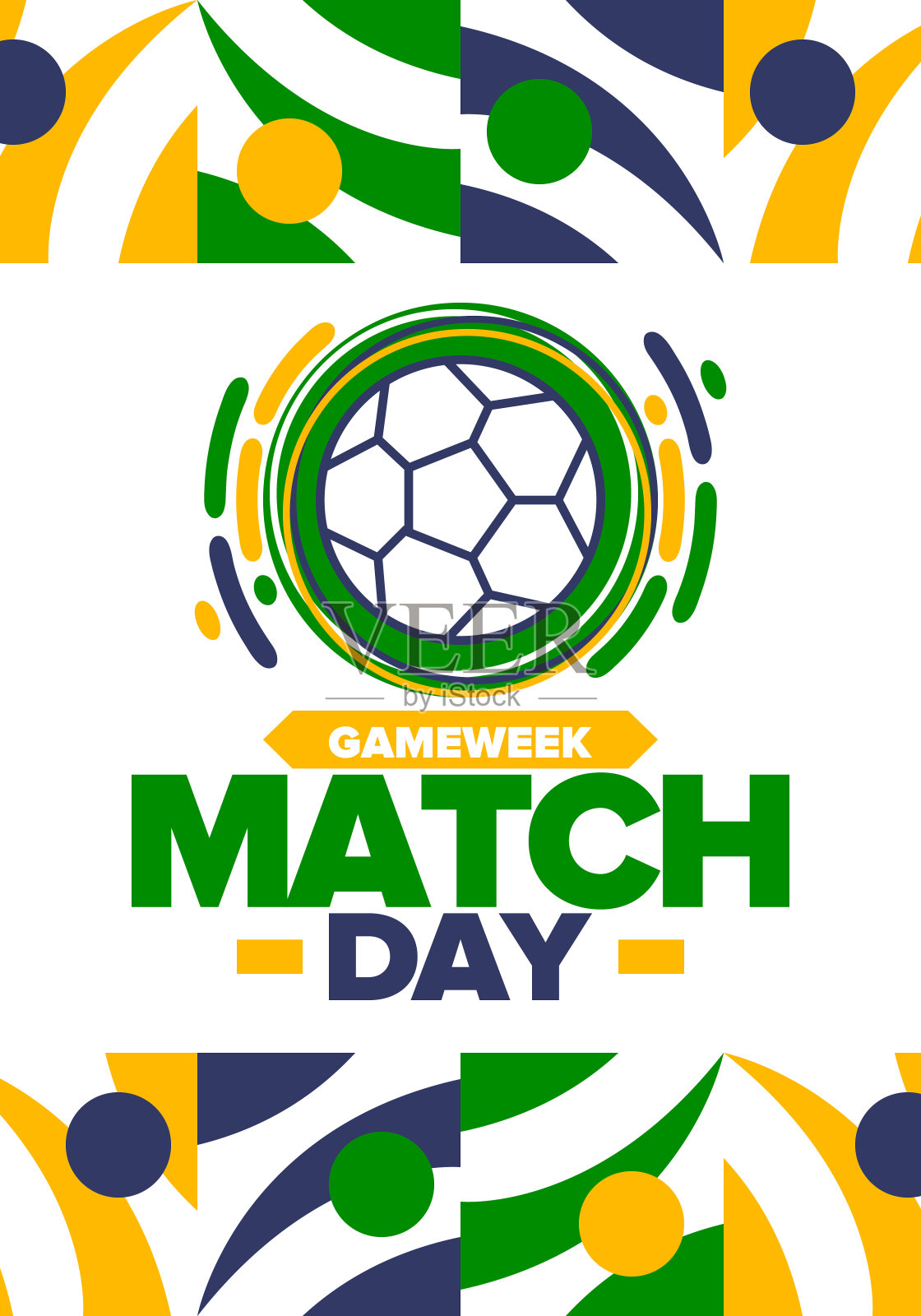 足球比赛日。游戏的一天。足球场和球。插画图片素材