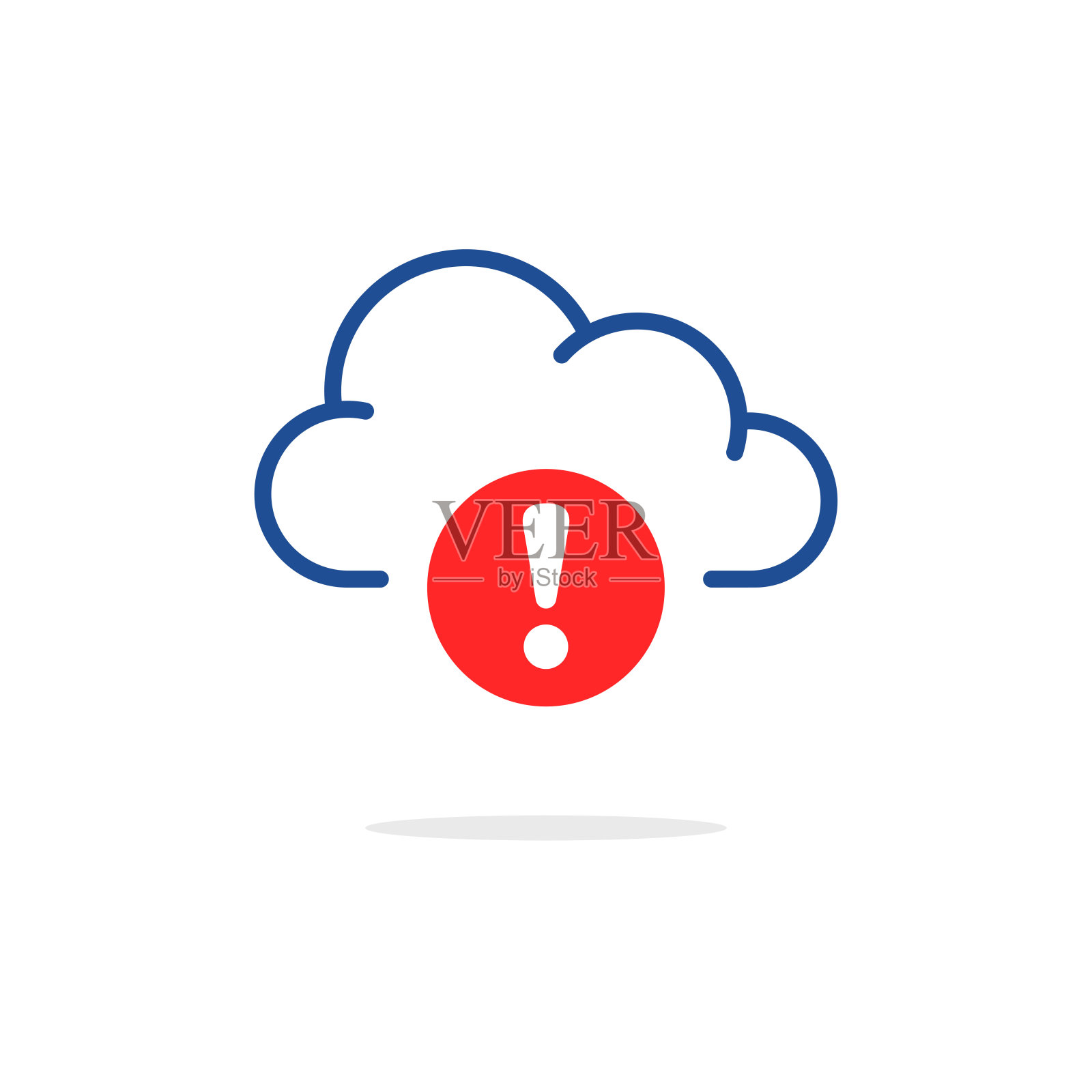 云计算错误图标像数据问题。简单的线性趋势现代图形断开标识设计网页元素孤立在白色背景上。与数据库通信中断的概念插画图片素材