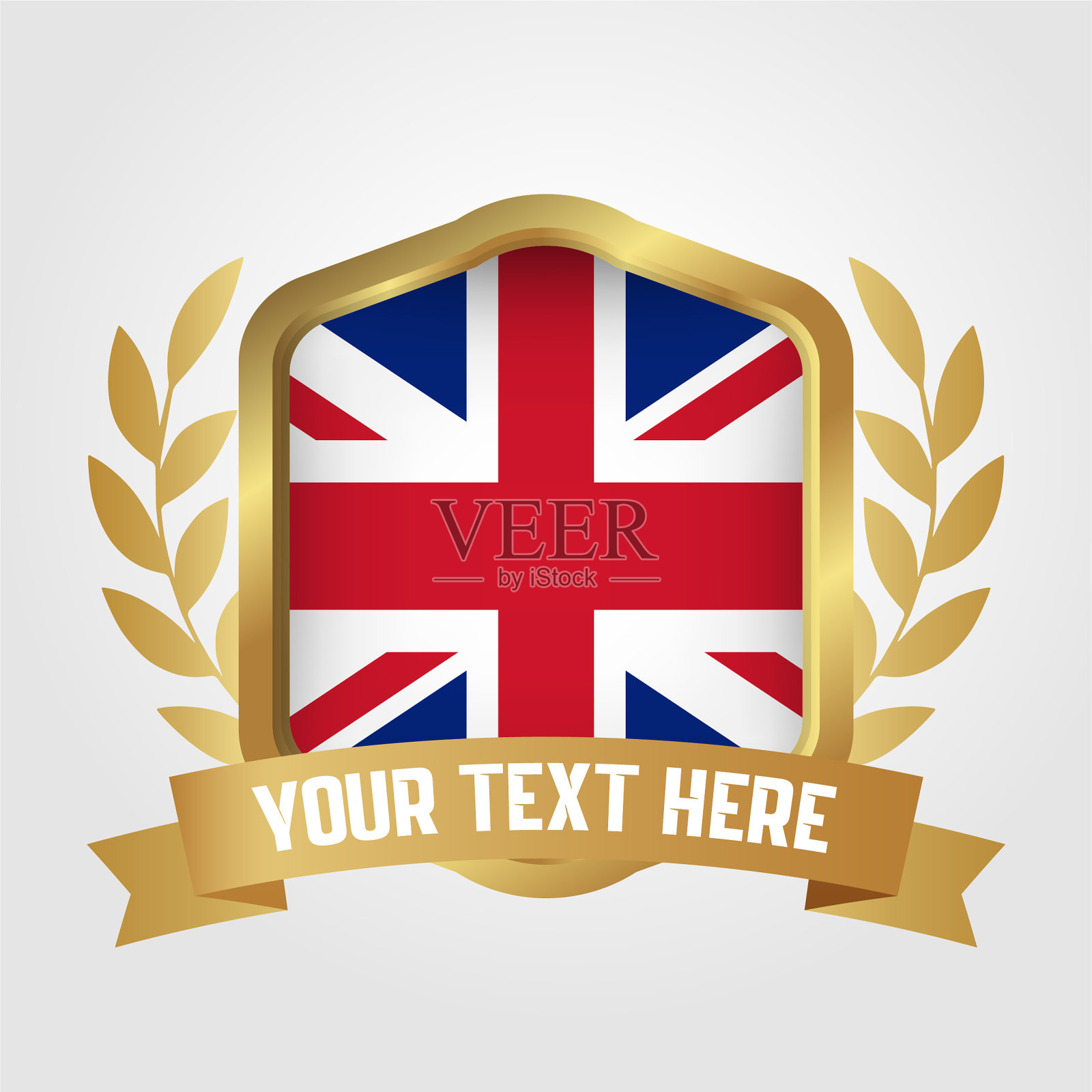 黄金豪华英国徽章设计插画图片素材