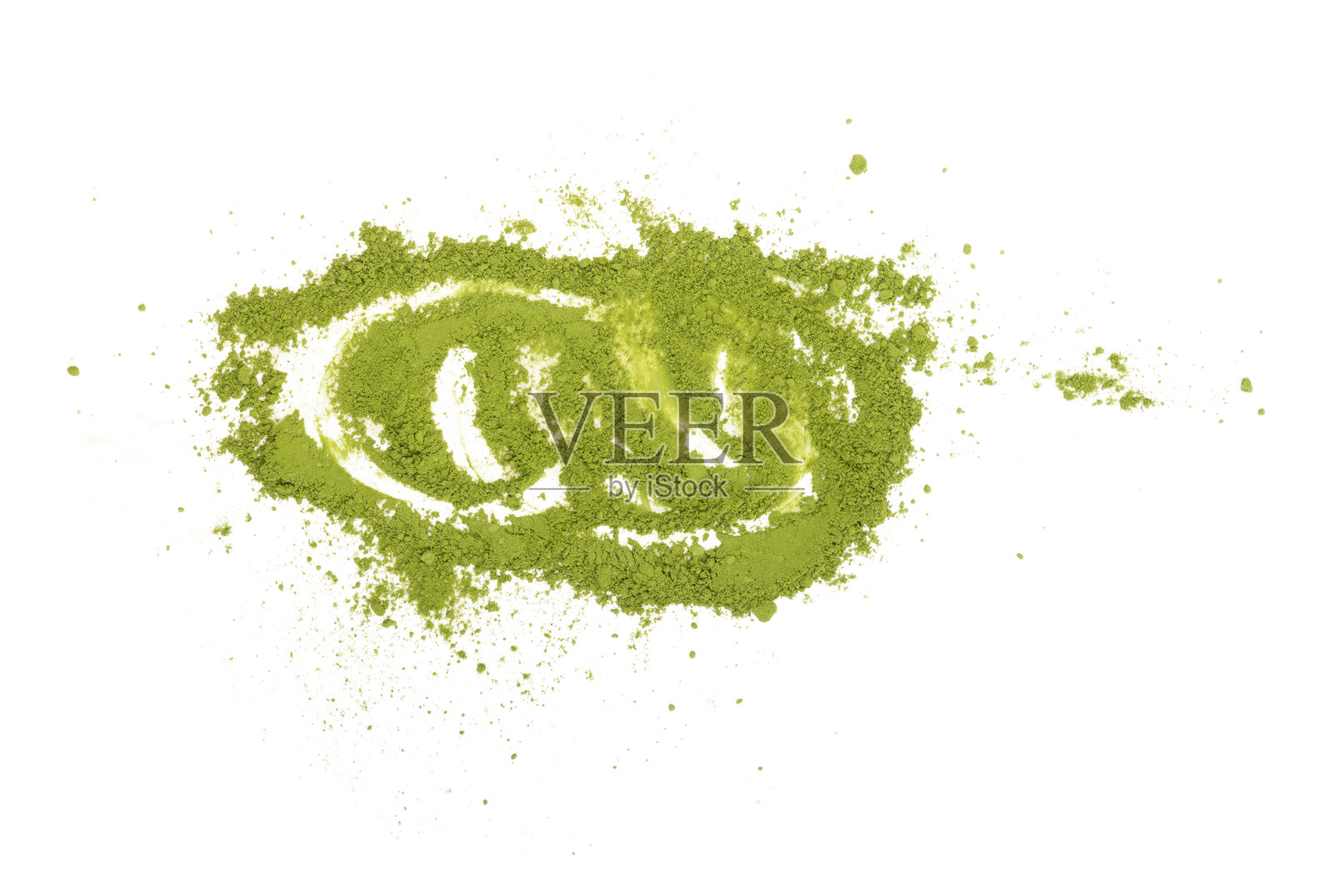 白底绿茶粉照片摄影图片