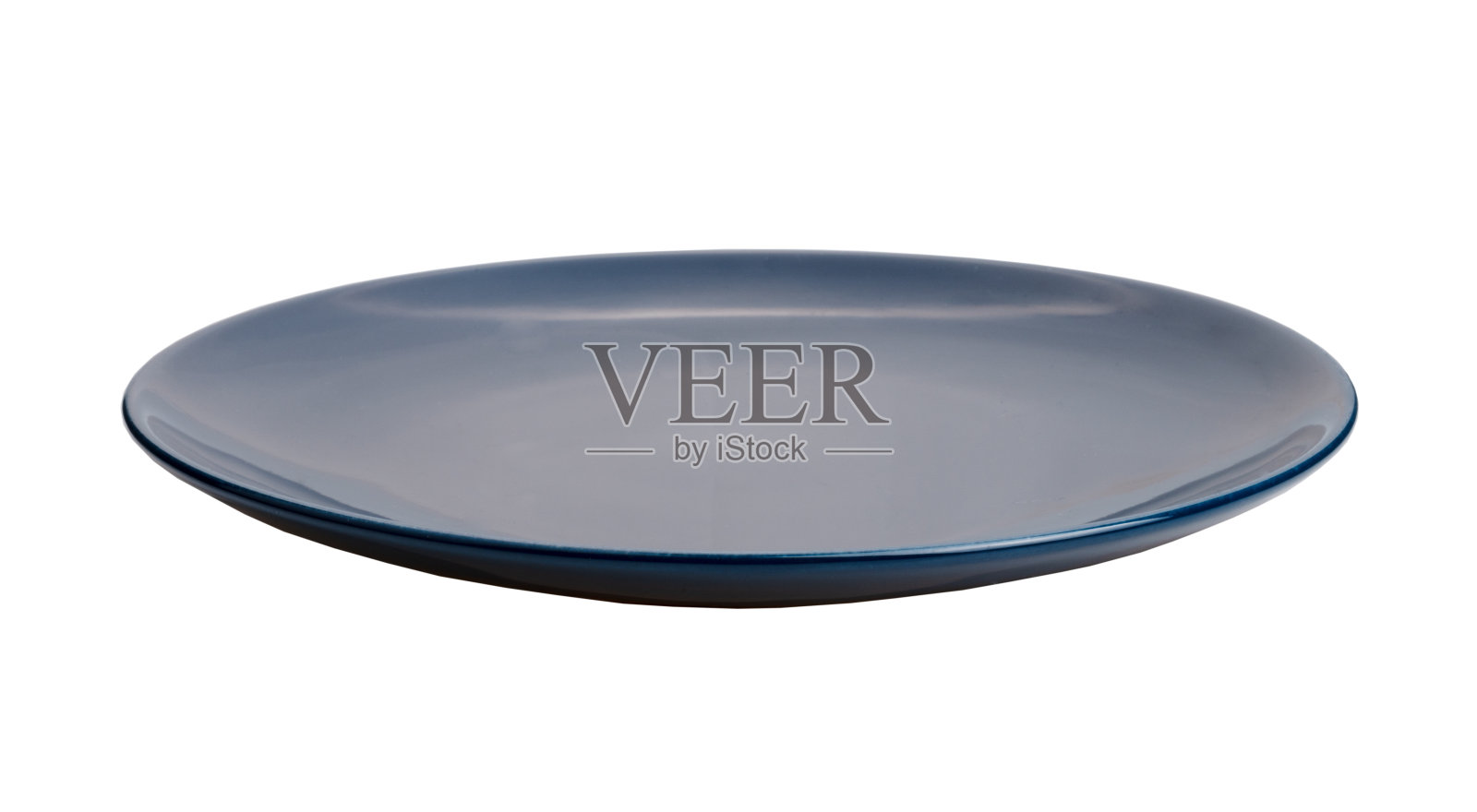 蓝色陶瓷板隔离在透明PNG上照片摄影图片