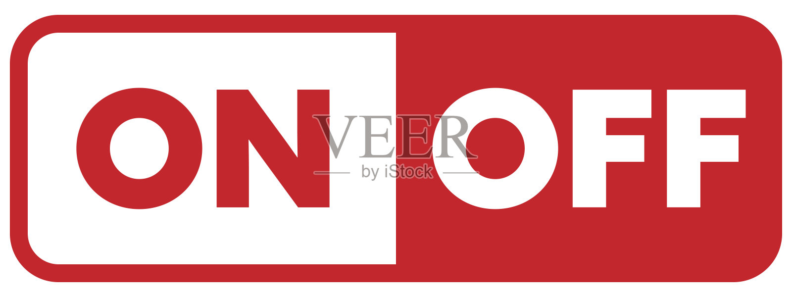 红色图标为开和关开关插画图片素材