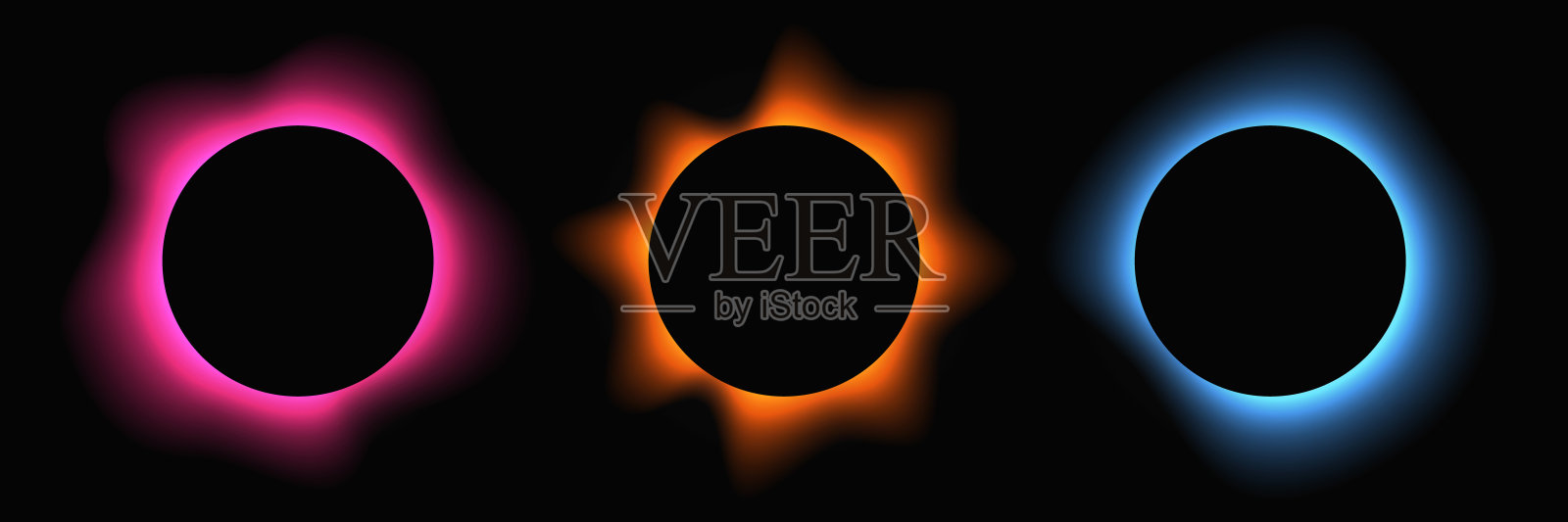 一套圆形照明灯架插画图片素材