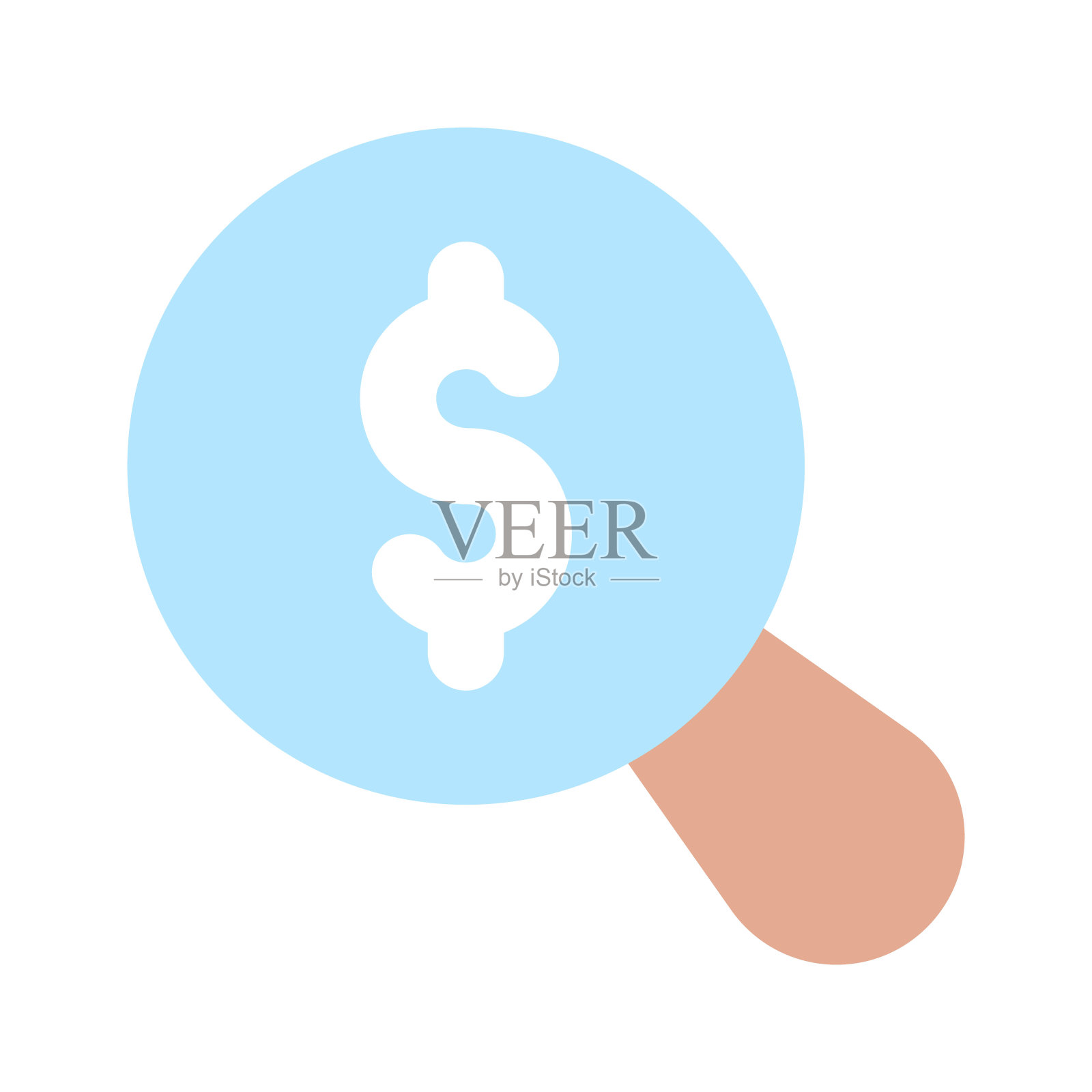 放大镜用美元，搜索金融资源，商业搜索，金融搜索矢量设计。插画图片素材