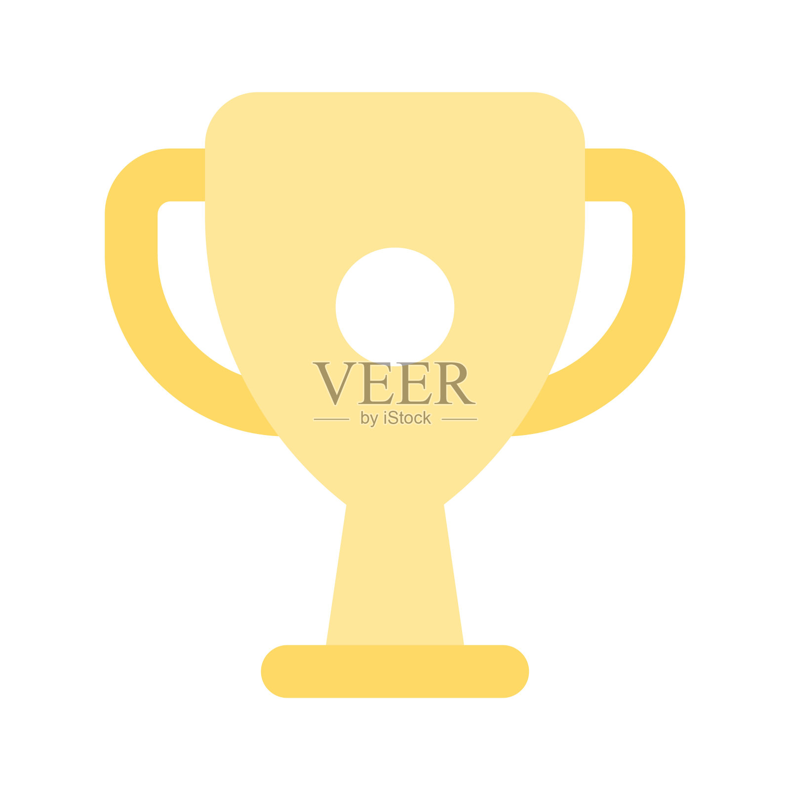 创造性地设计了可编辑风格的奖杯图标，成就奖杯矢量设计。插画图片素材