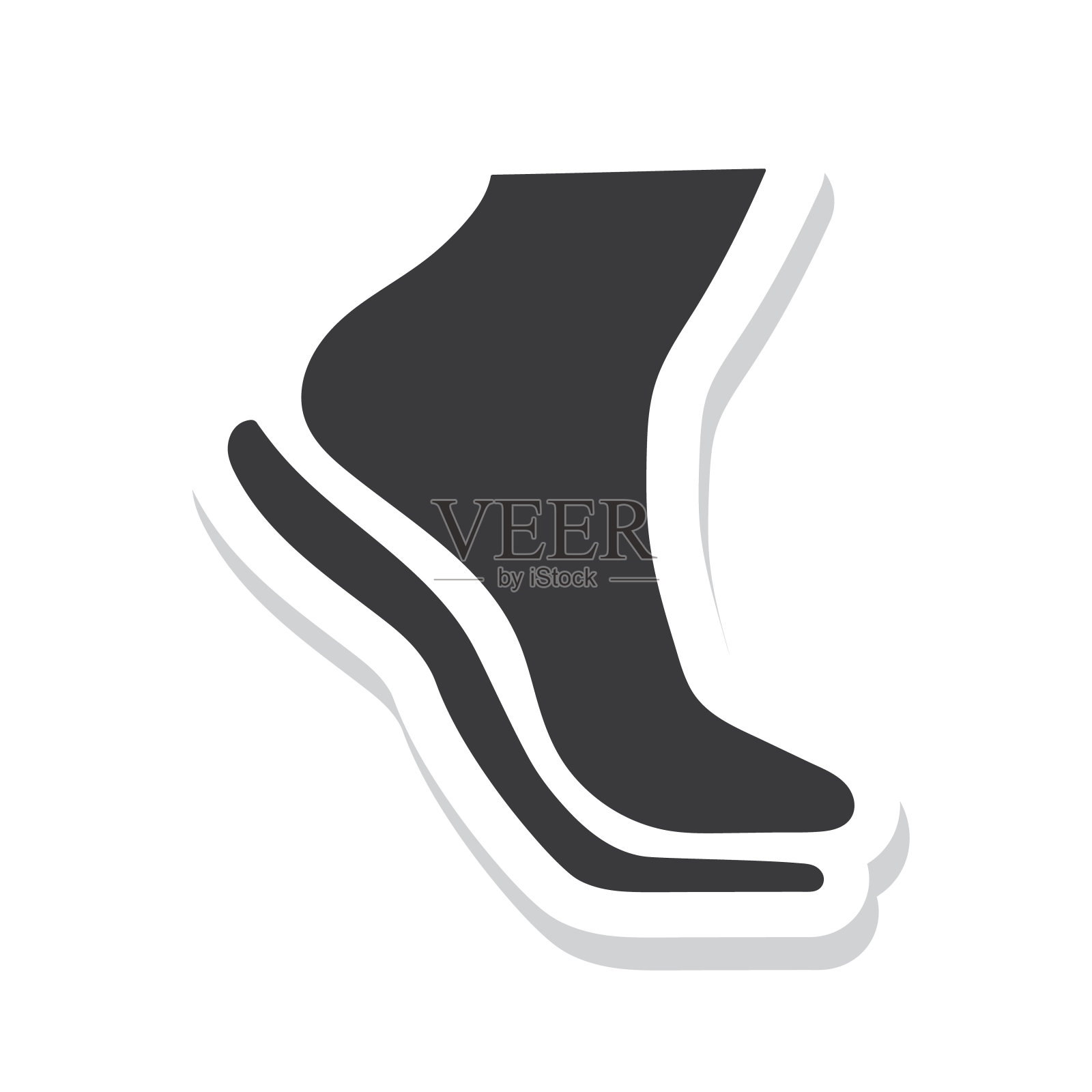 鞋底矫形鞋垫，矢量，图标。插画图片素材