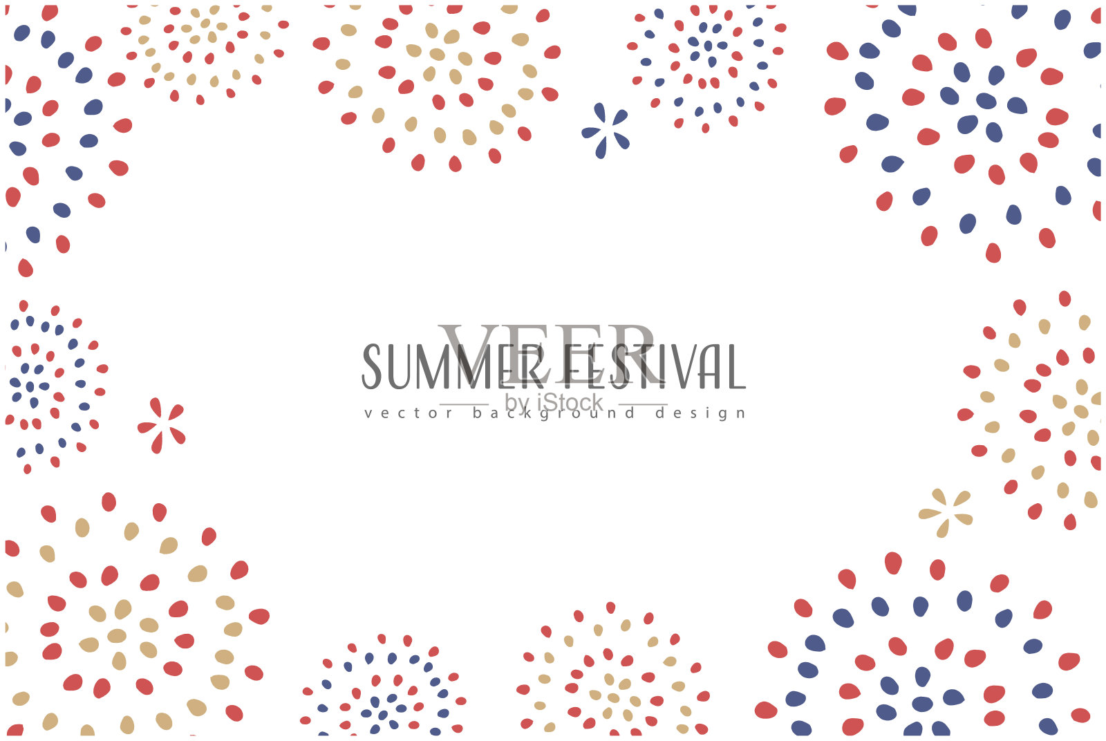 夏日节日烟花背景插画插画图片素材