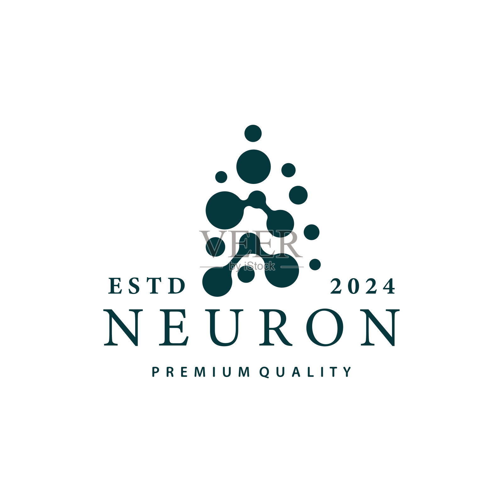 神经元标志，神经元神经或海藻矢量抽象分子设计，模板说明插画图片素材