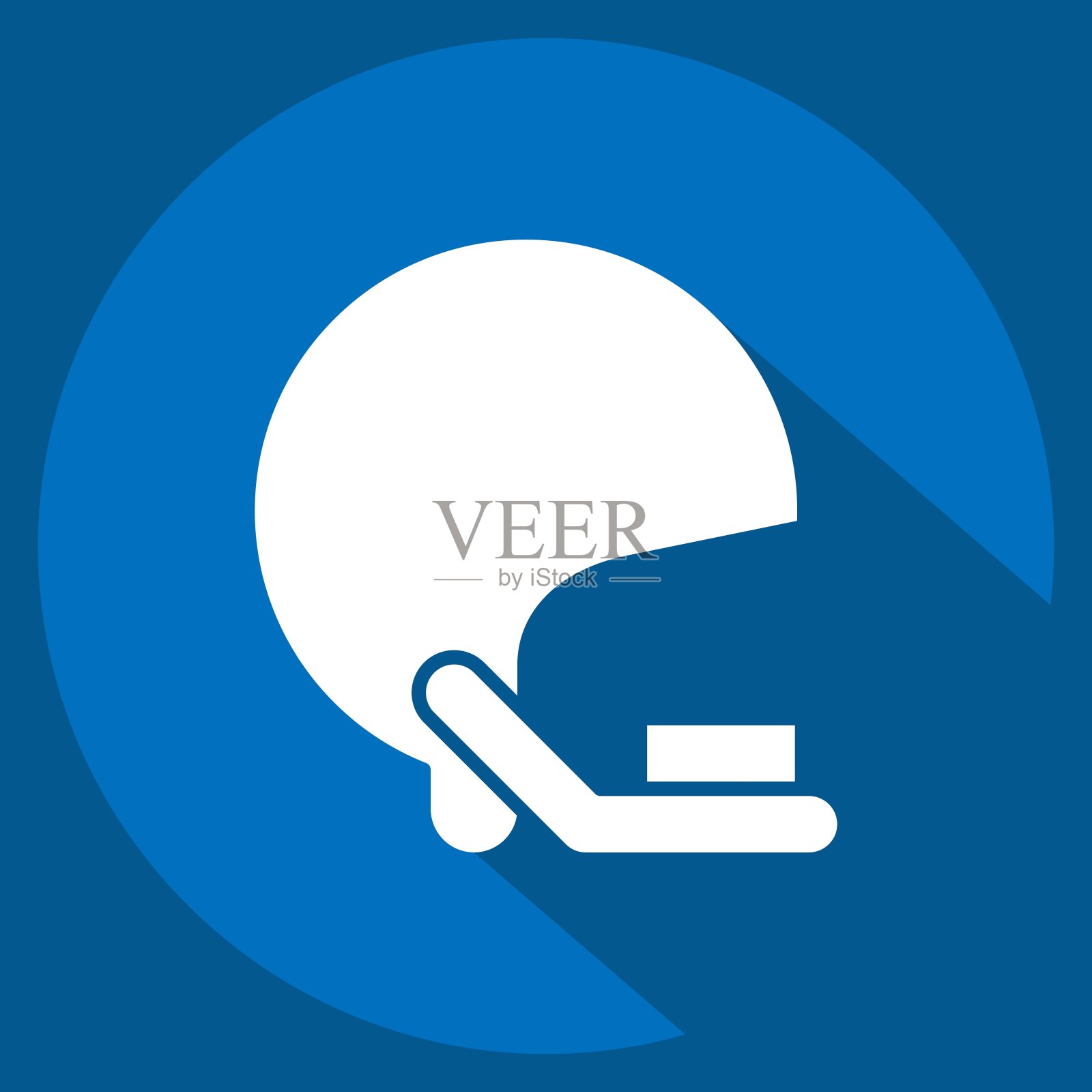 图标的头盔。与橄榄球有关的标志。长影式。简单的设计说明插画图片素材