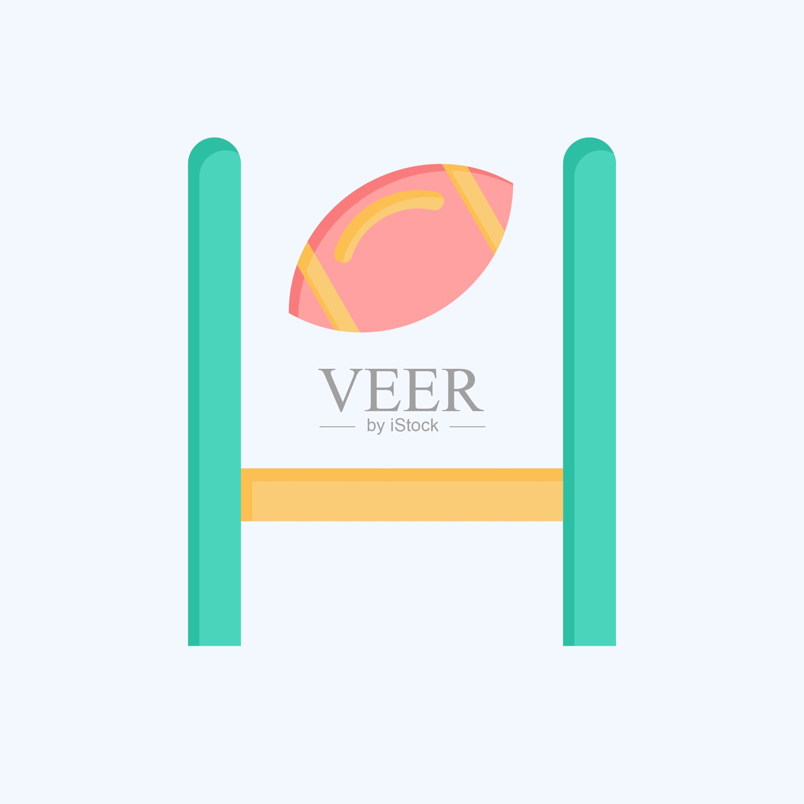 图标的目标。与橄榄球有关的标志。平的风格。简单的设计说明插画图片素材