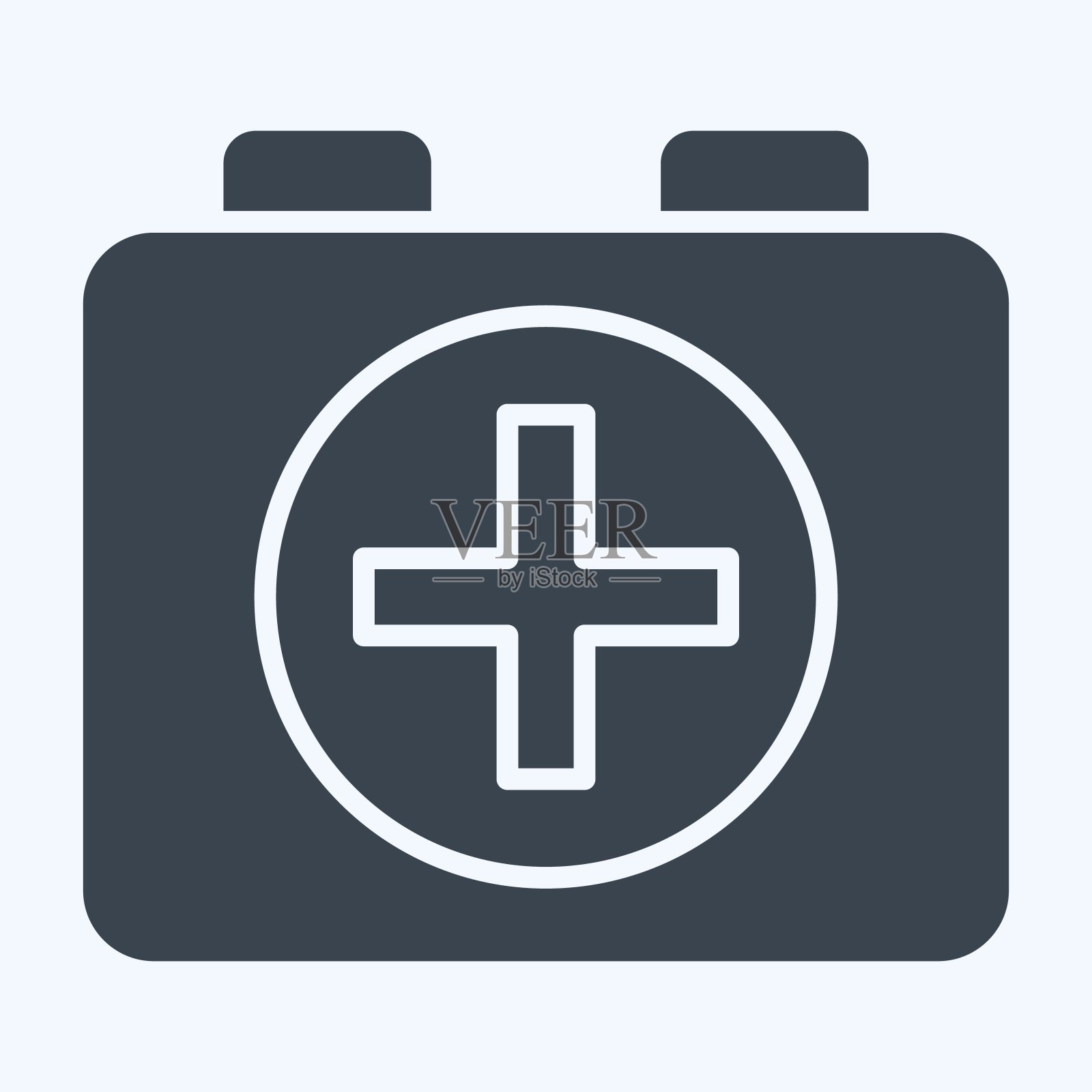 图标急救箱。与橄榄球有关的标志。字形风格。简单的设计说明插画图片素材