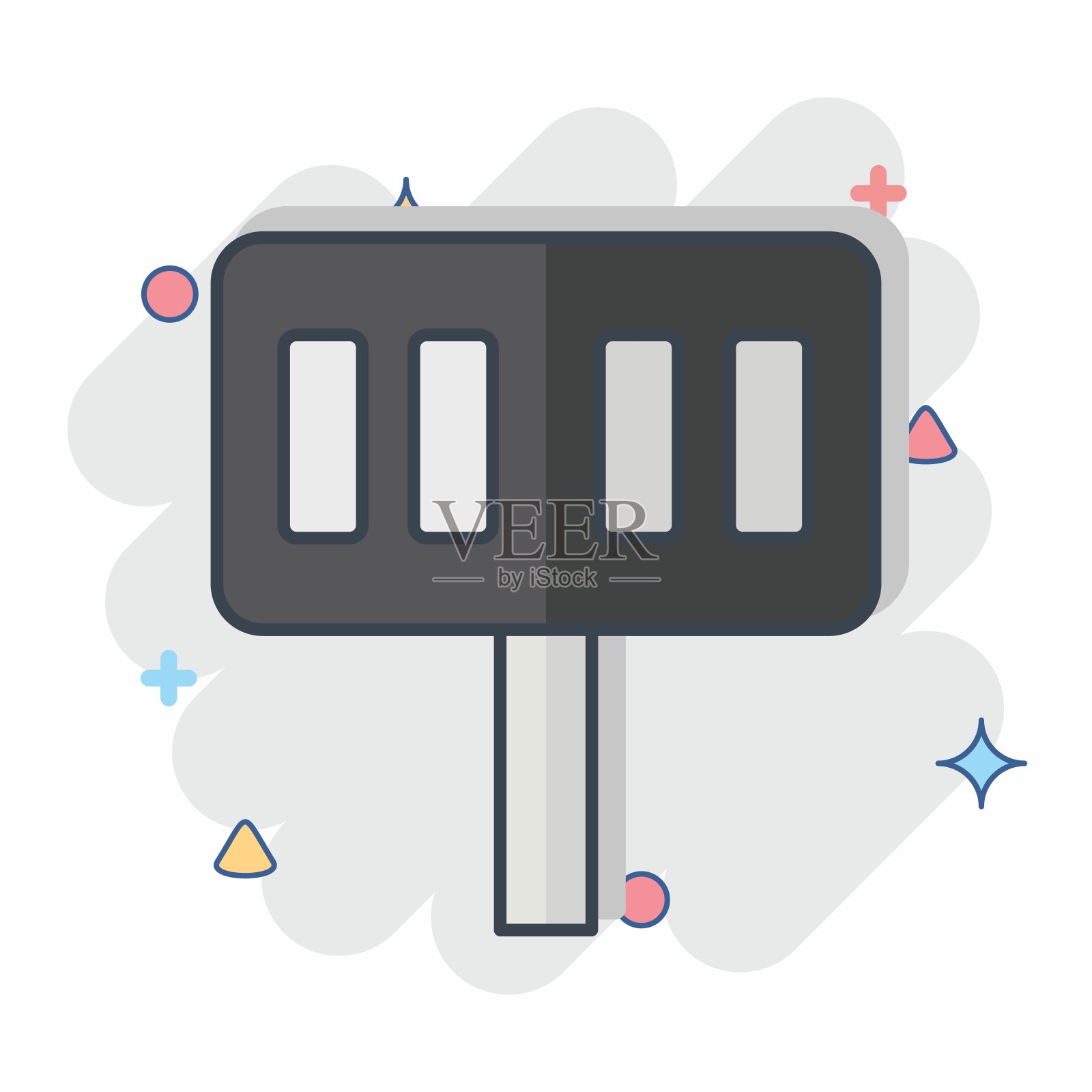 图标记分牌。与橄榄球有关的标志。漫画风格。简单的设计说明插画图片素材