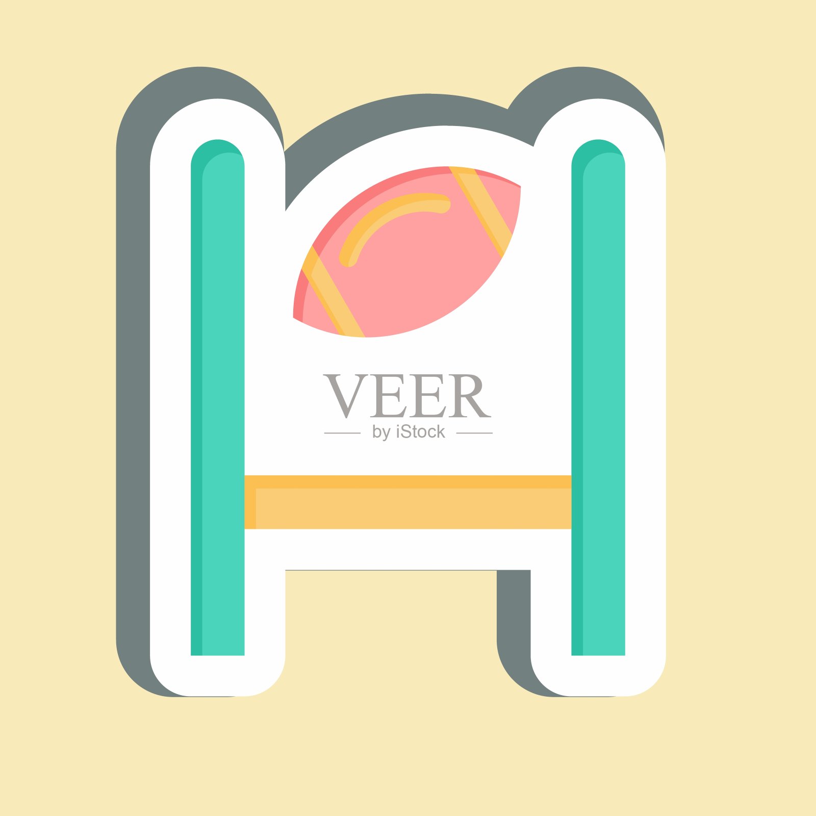 贴纸的目标。与橄榄球有关的标志。简单的设计说明插画图片素材