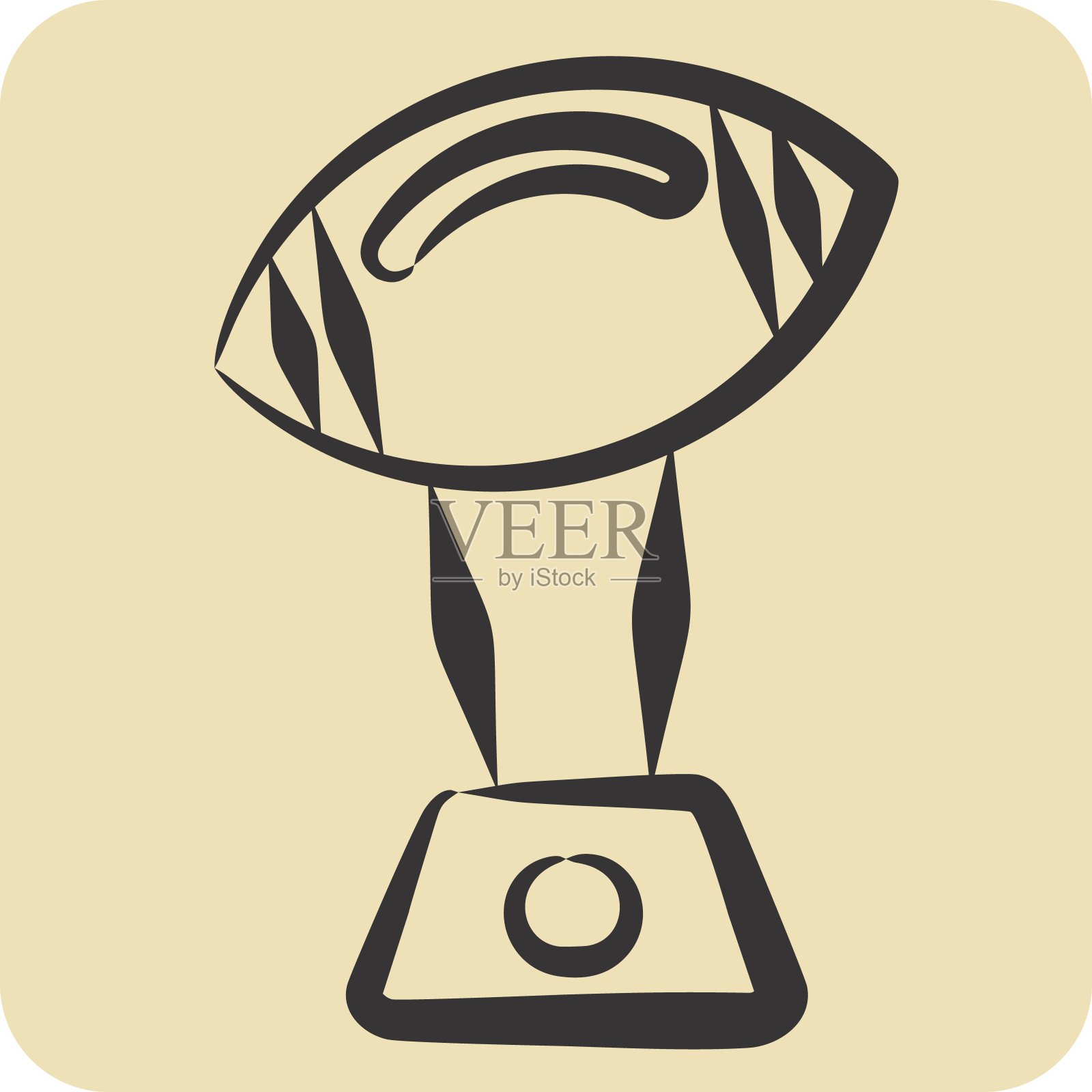 图标奖杯。与橄榄球有关的标志。手绘风格。简单的设计说明插画图片素材