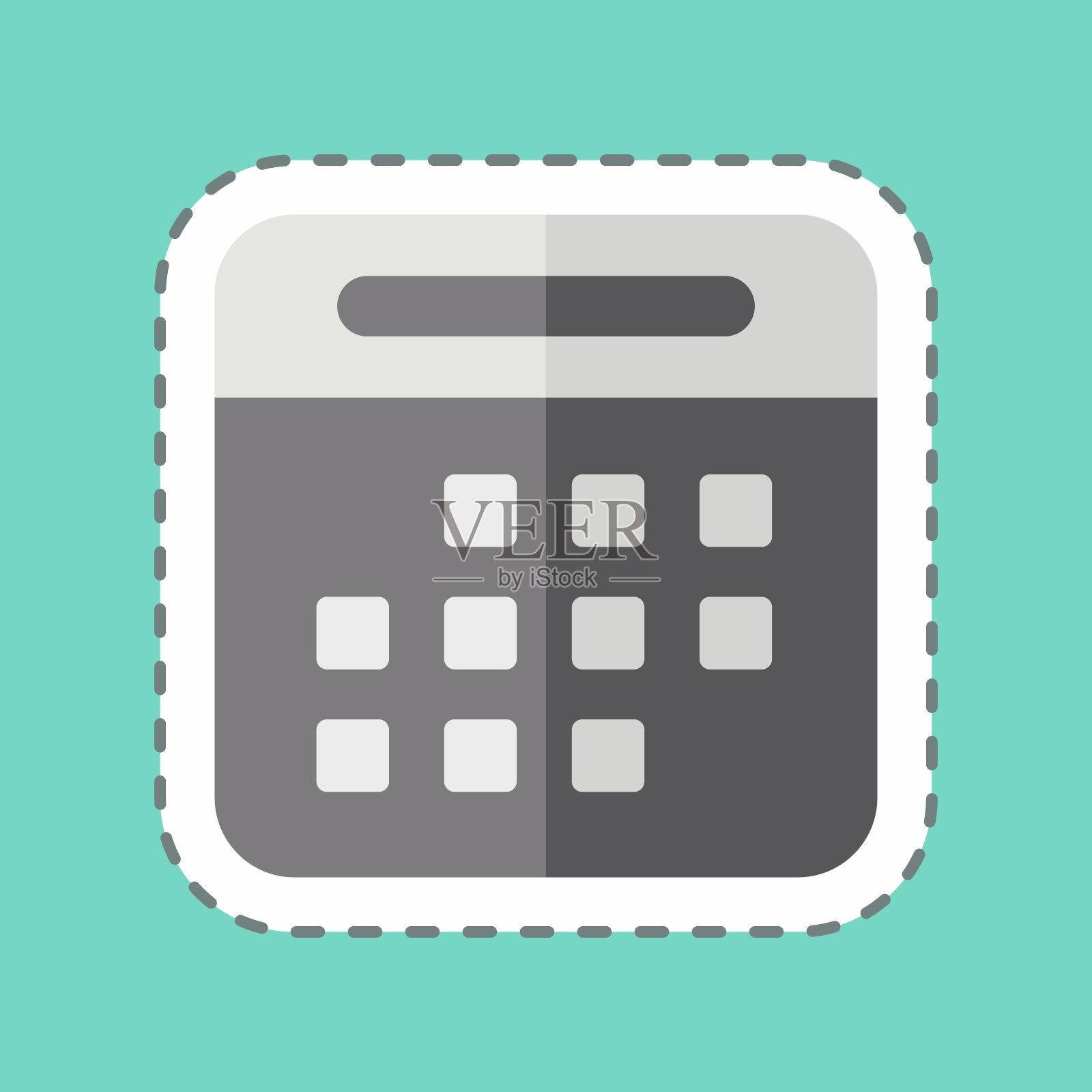 贴纸线剪日历。与橄榄球有关的标志。简单的设计说明插画图片素材