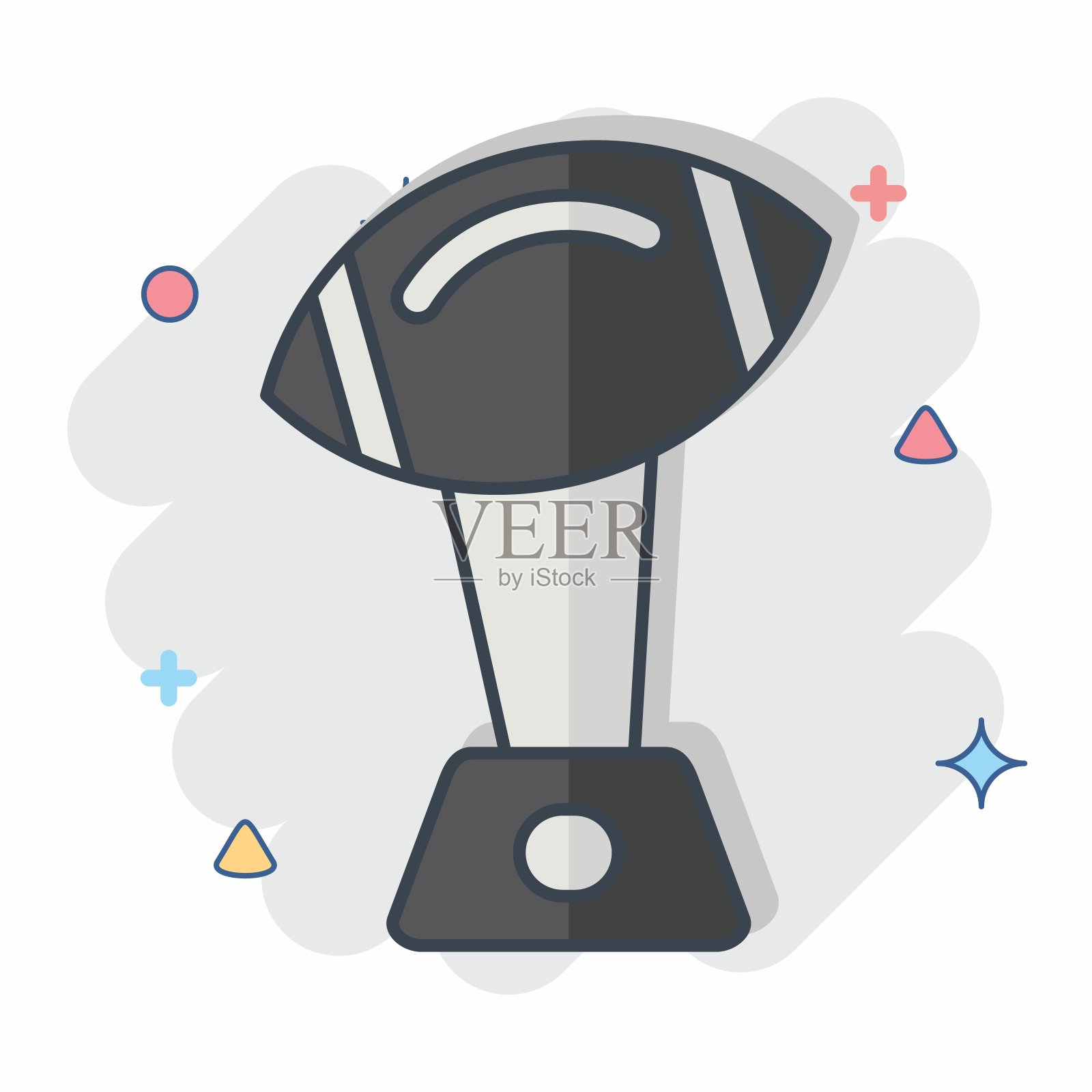 图标奖杯。与橄榄球有关的标志。漫画风格。简单的设计说明插画图片素材