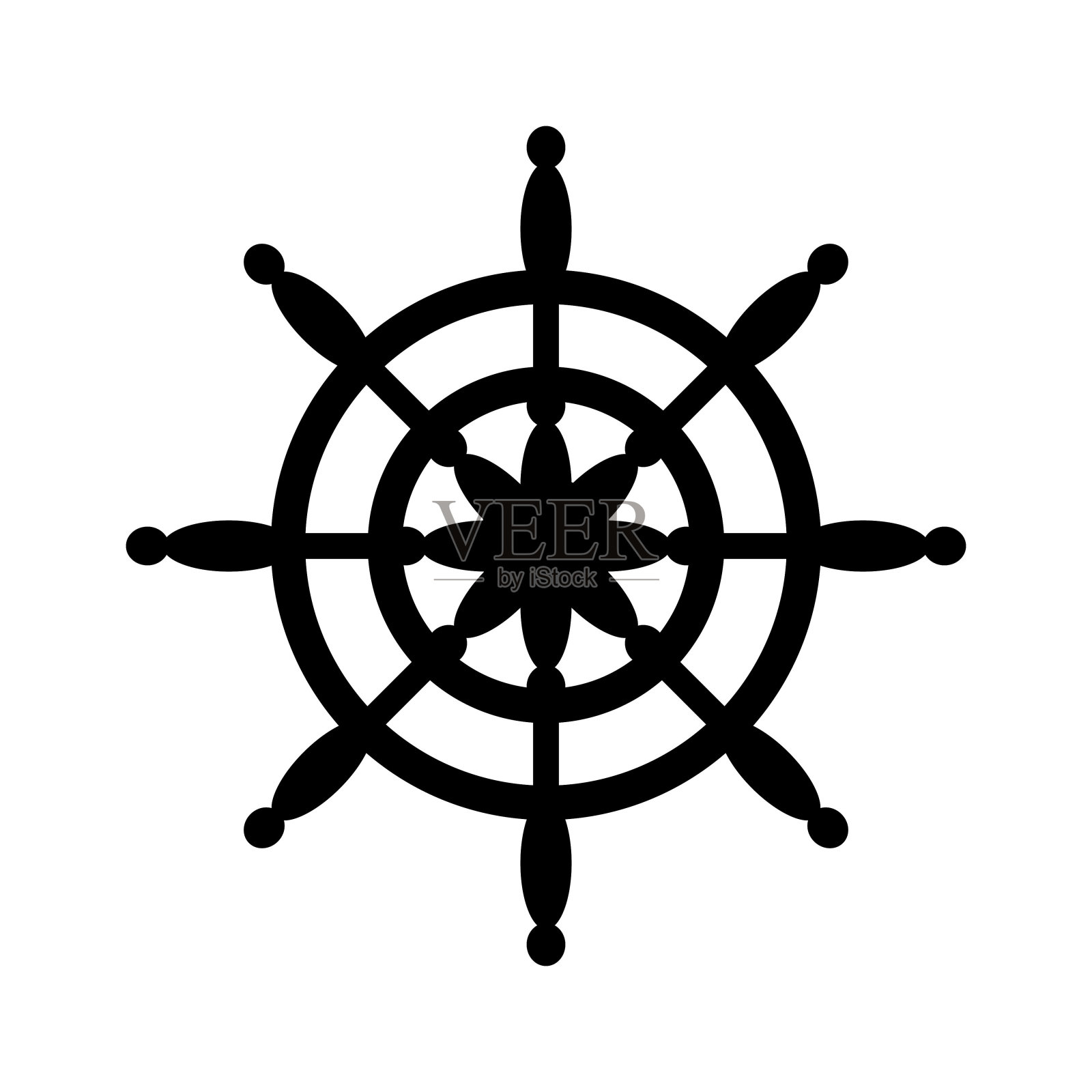 船舶方向盘图标矢量插画图片素材
